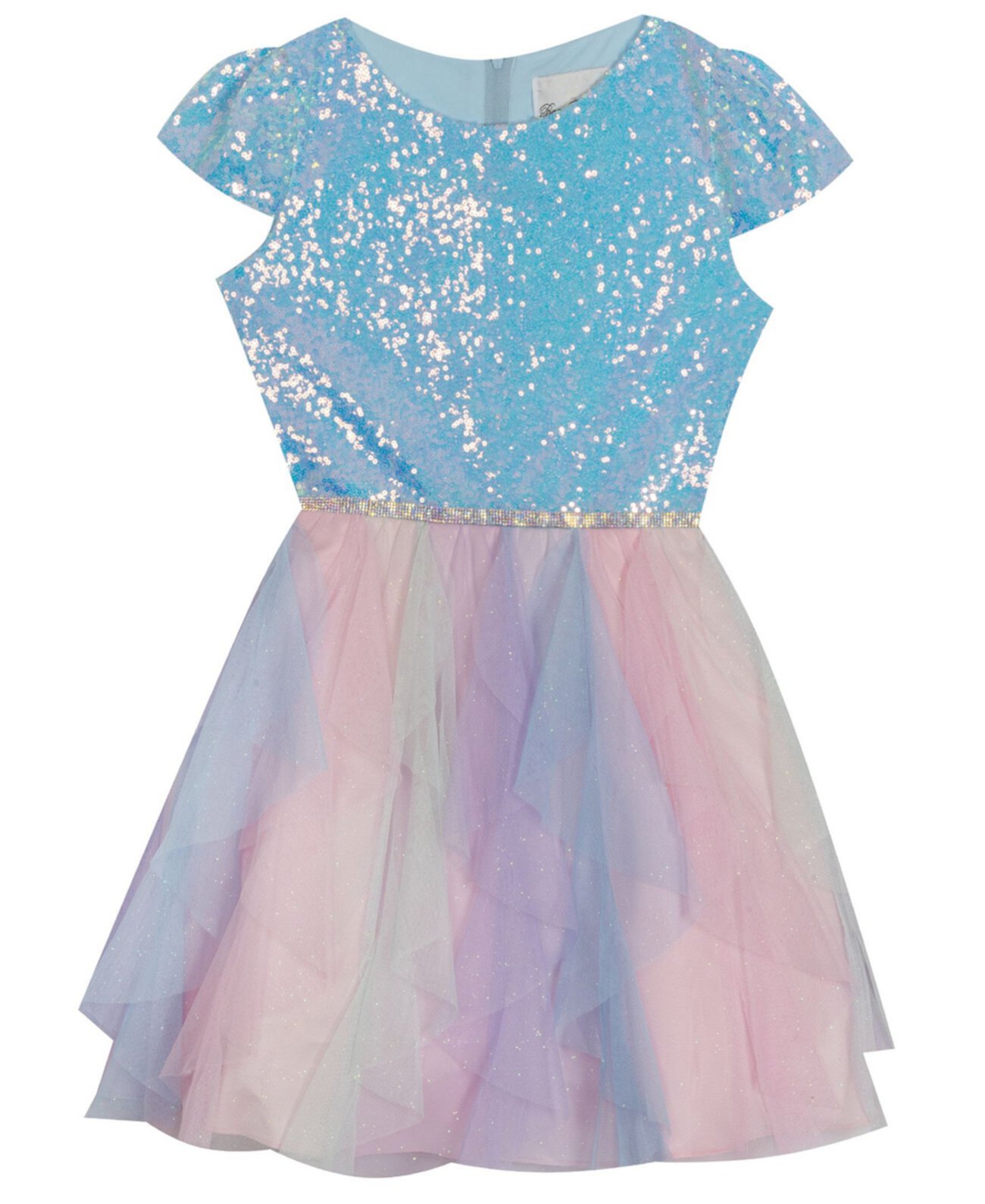 Платье с блестящей каскадной сеткой для маленьких девочек Rare Editions