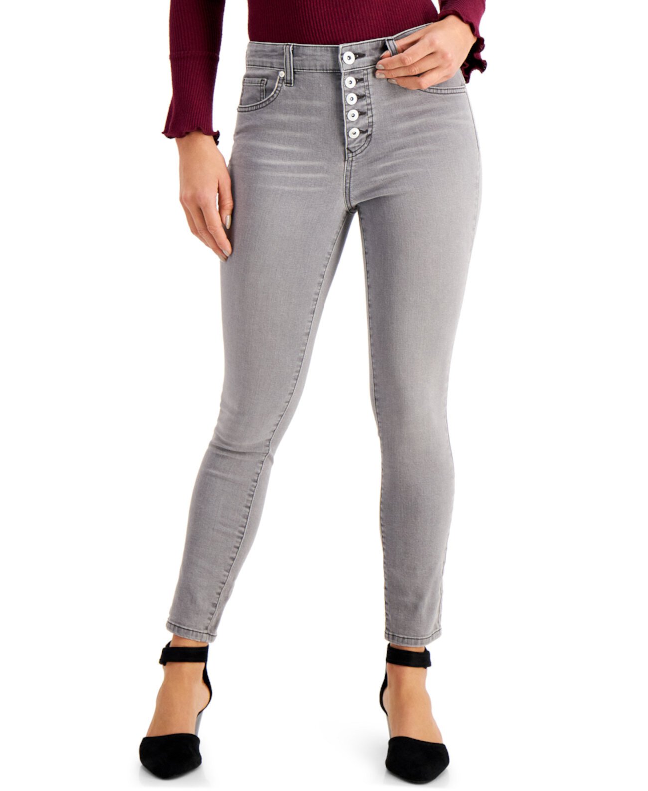 Button High-Rise Ankle Jeans, Created for Macy's Style & Co