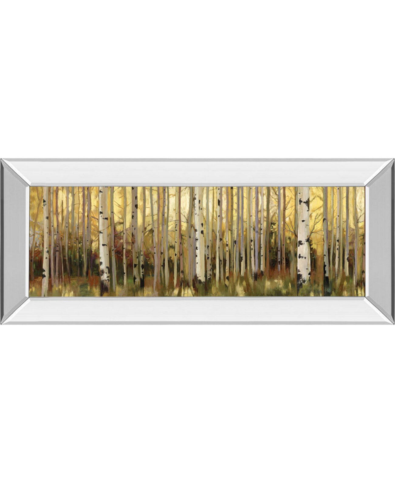 Лесной свет от Элисон Пирс Стены с принтом в зеркальной раме, 18 "x 42" Classy Art
