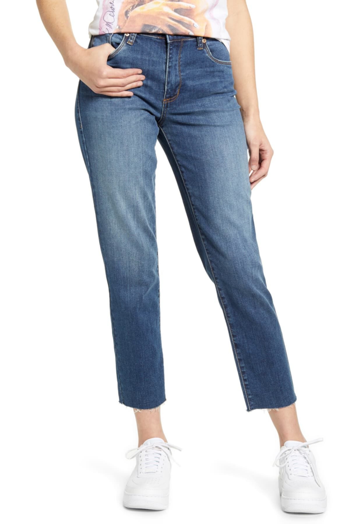 Прямые укороченные джинсы Caroline с высокой талией STS BLUE