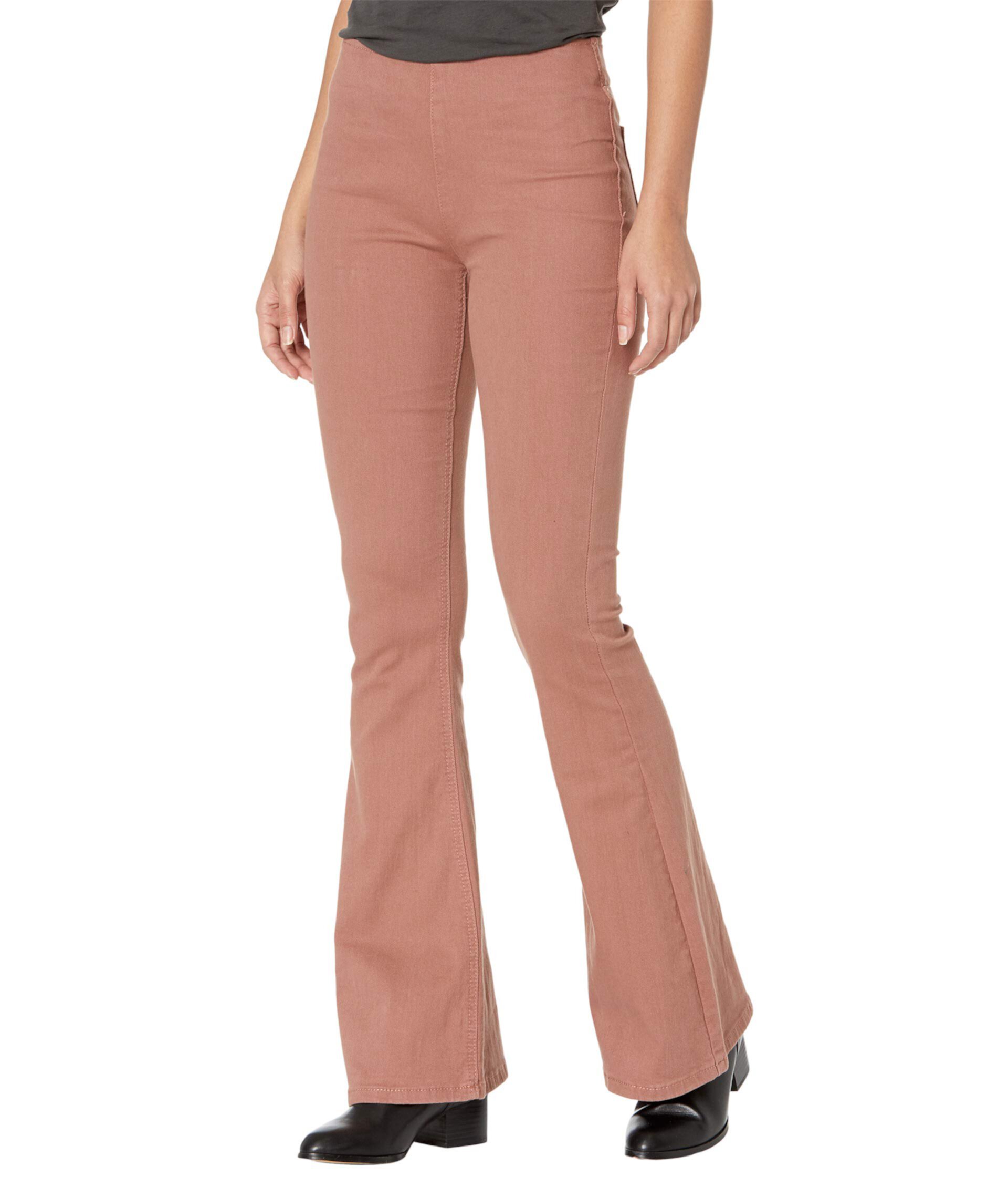 Расклешенные брюки без застежки с высокой посадкой в цвете Dusty Rose W1P6156 Rock and Roll Cowgirl