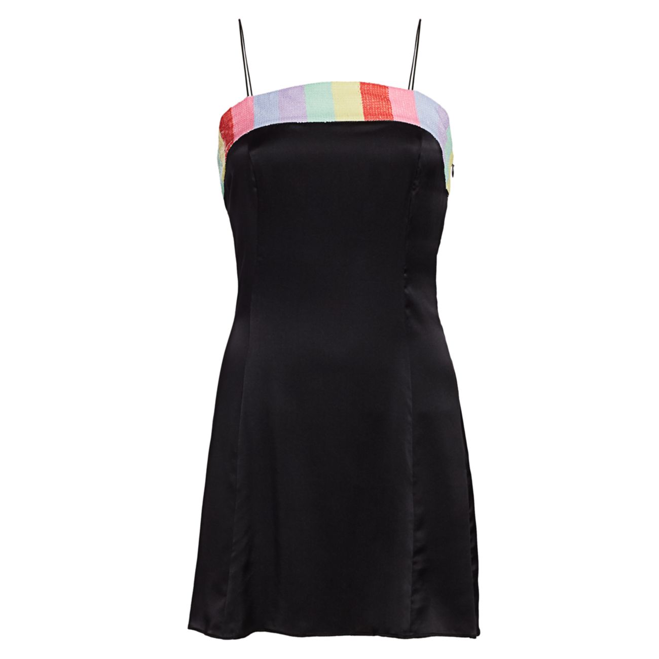 Шелковое мини-платье-комбинация Lettie Rainbow с пайетками и бантом Olivia Rubin