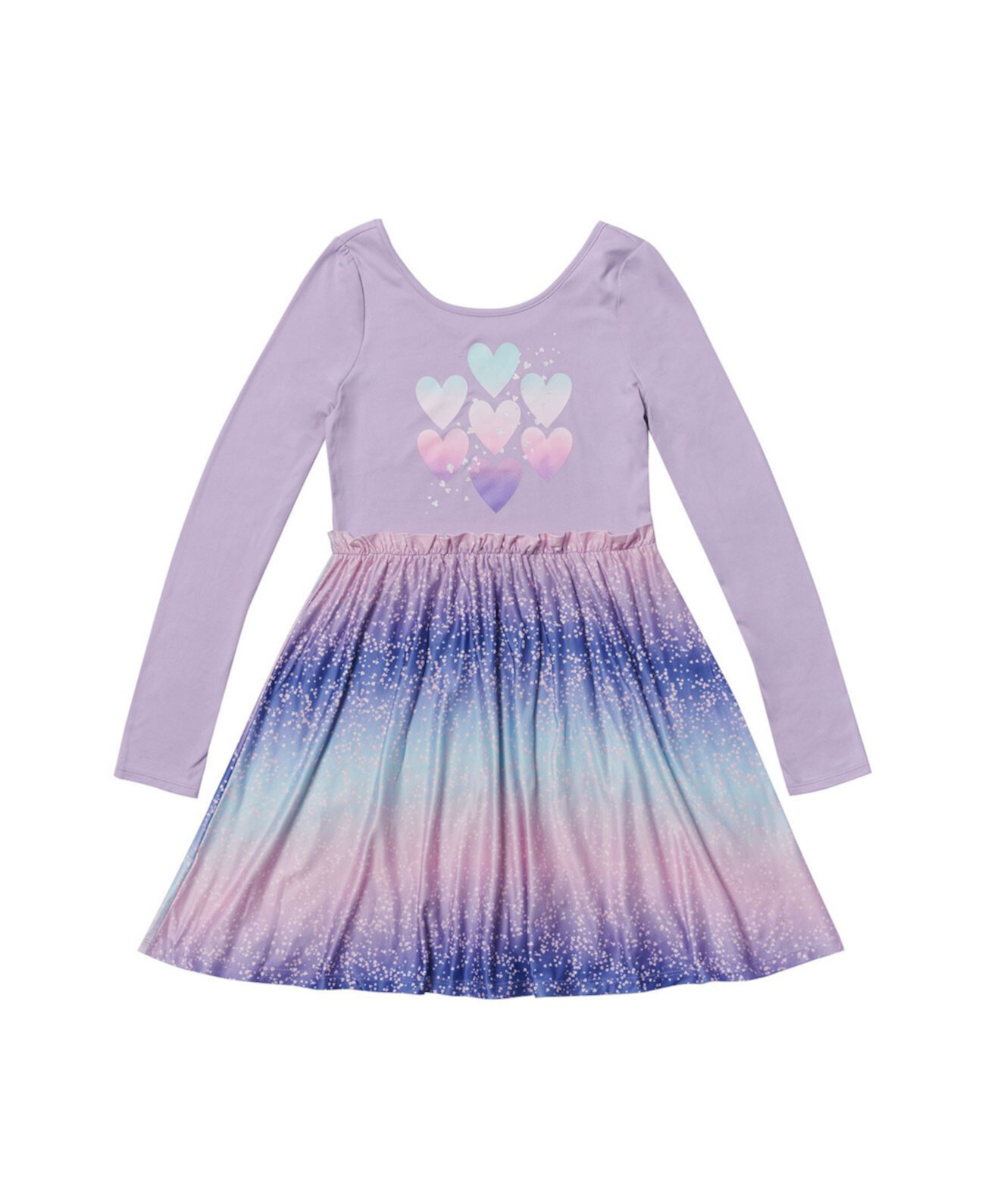 Платье фигуристки с длинными рукавами и оборками на талии для маленьких девочек Epic Threads