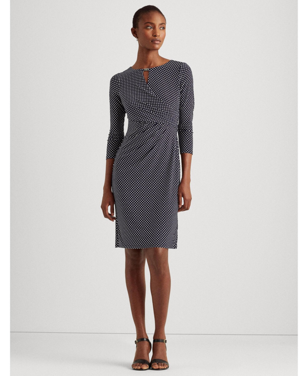 Polka-Dot Wrap-Style Jersey Dress Ralph Lauren