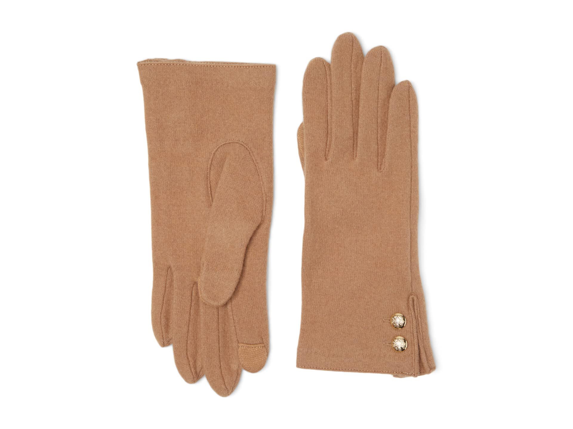 Сенсорные перчатки из смеси кашемира с двумя пуговицами Ralph Lauren
