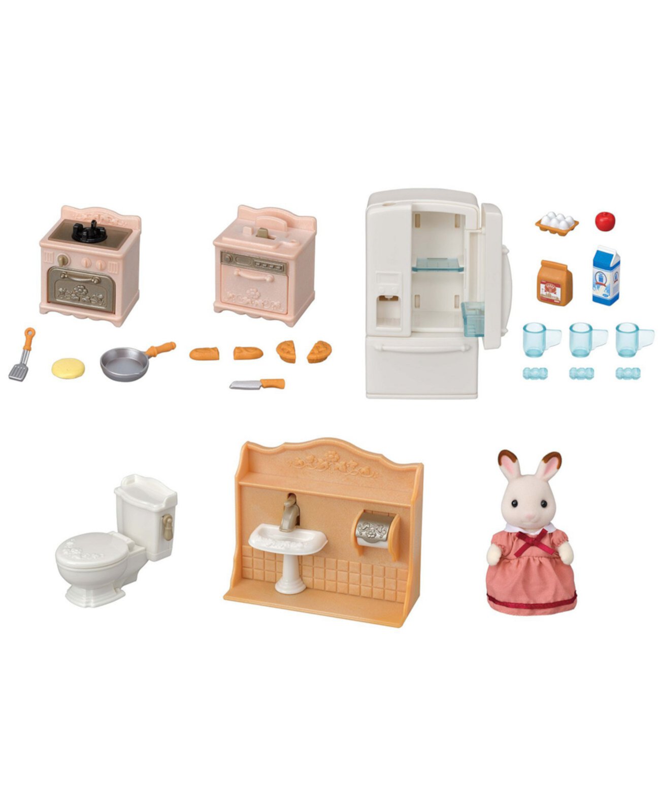 Игривый стартовый комплект мебели, комплект мебели для кукольного домика с фигуркой и «рабочей» техникой Calico Critters