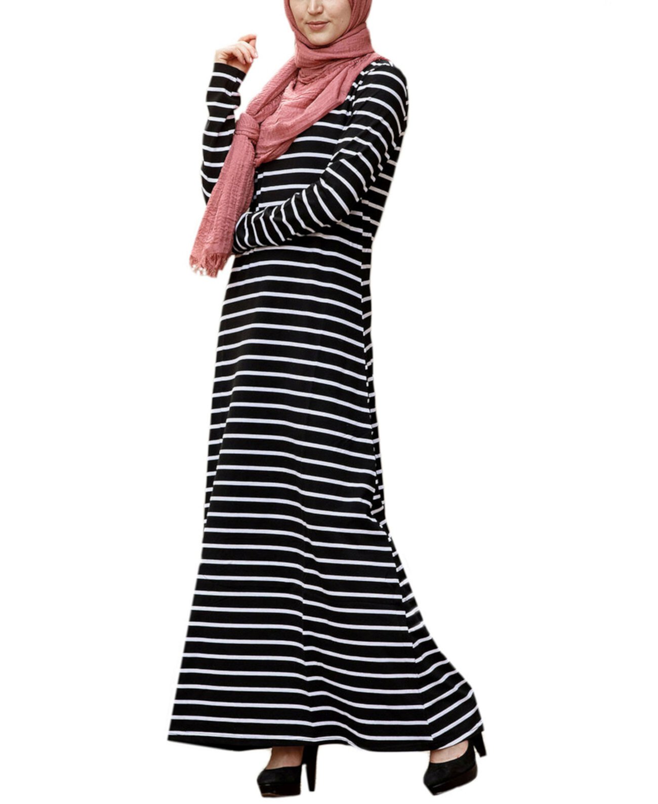 Женское платье макси из хлопка в полоску Urban Modesty
