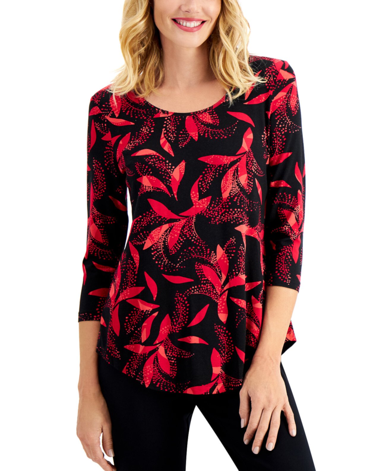 Printed Top, Created for Macy's J&M Collection
