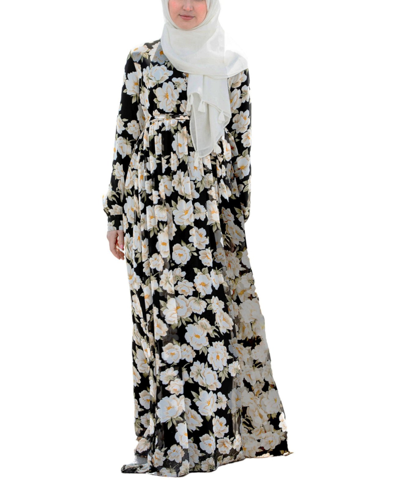 Женское макси-платье с перекрещенными крестами и подсолнухами Urban Modesty