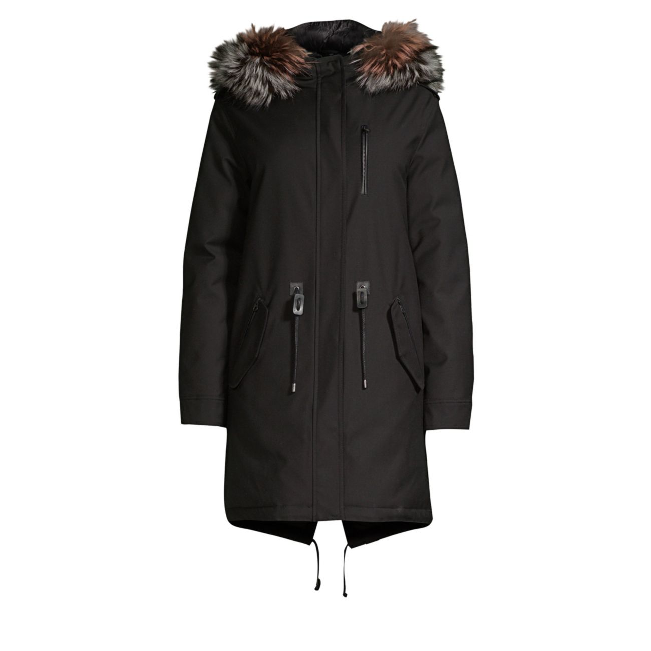 Rena-DX Hooded Fox Fur Coat Mackage