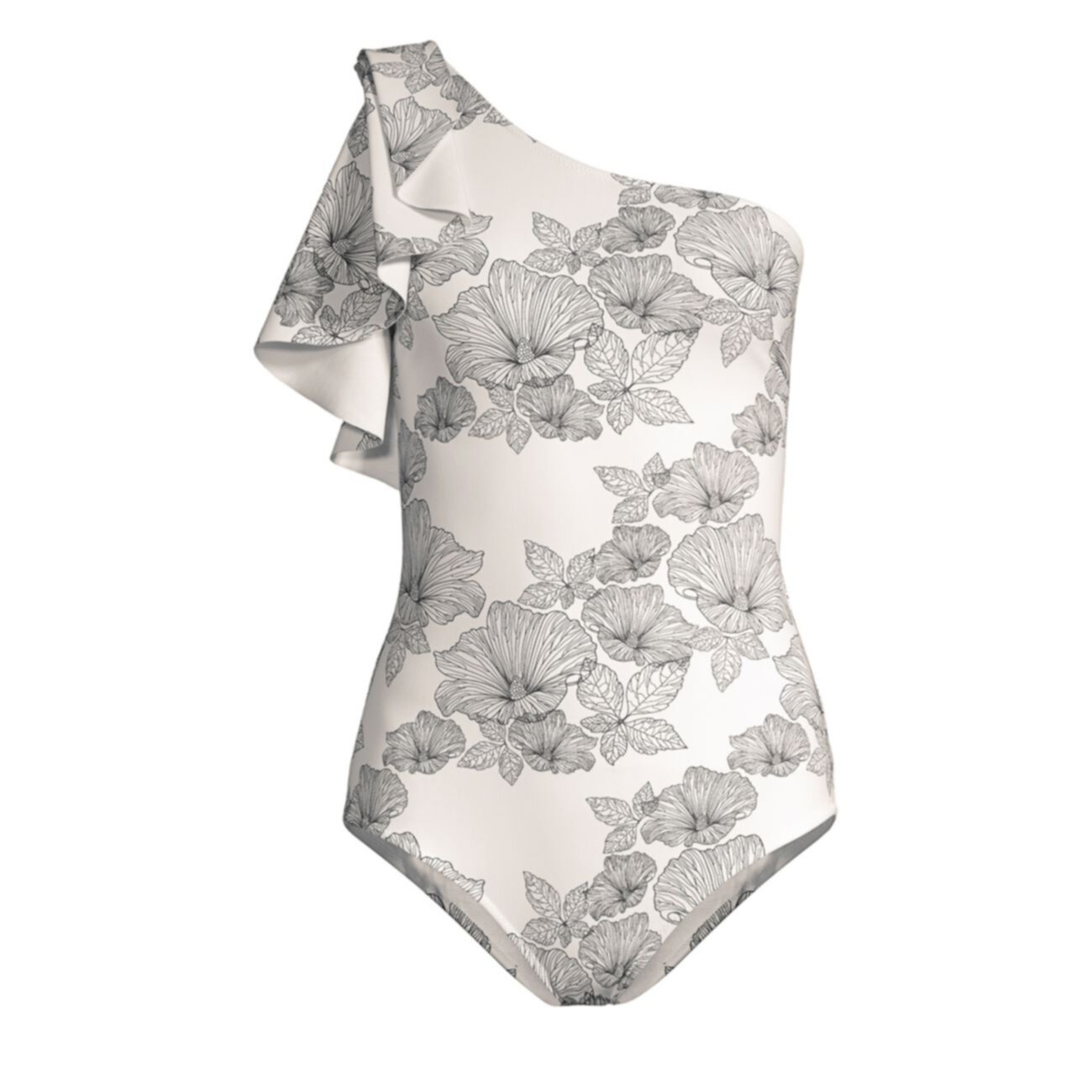 Amin Floral Print One-Shoulder One-Piece Swimsuit Chiara Boni La Petite Robe