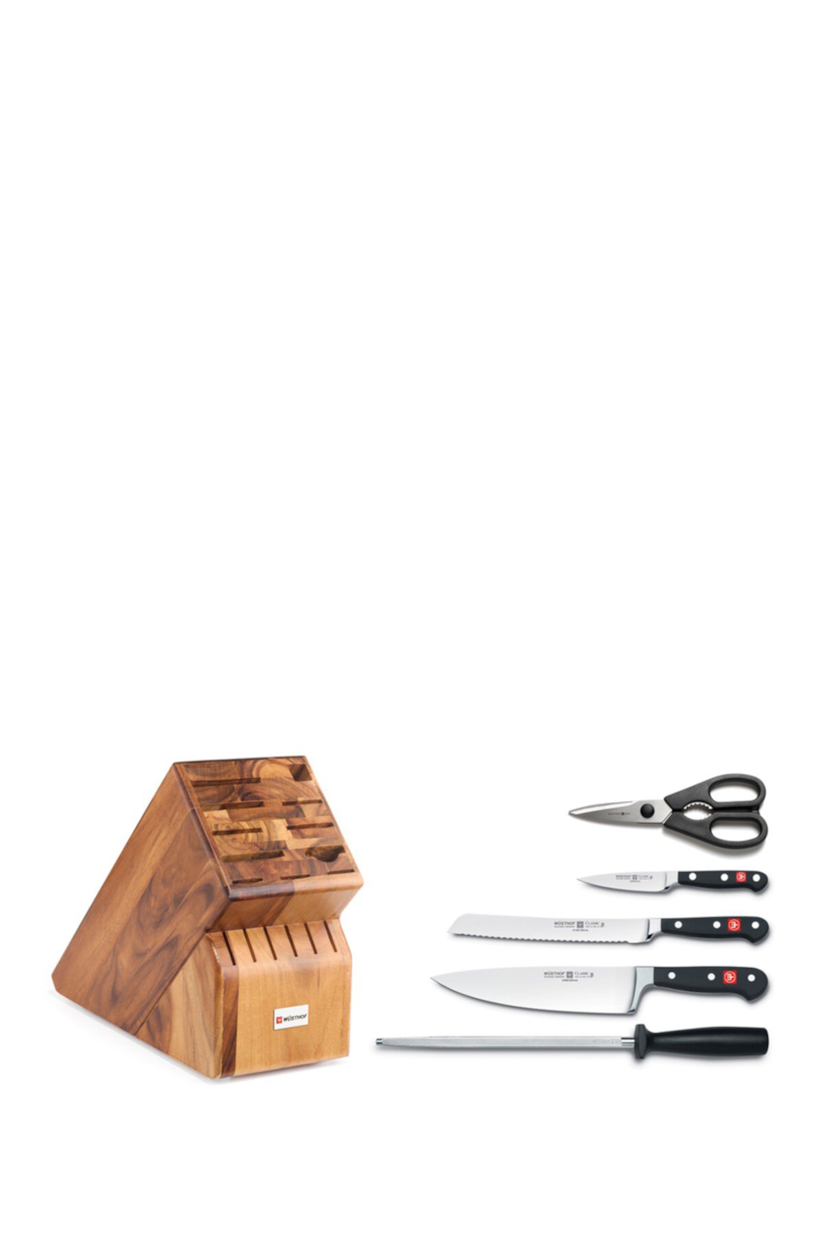 Classic 6-Piece Acacia Wood Block Set Wusthof Cutlery