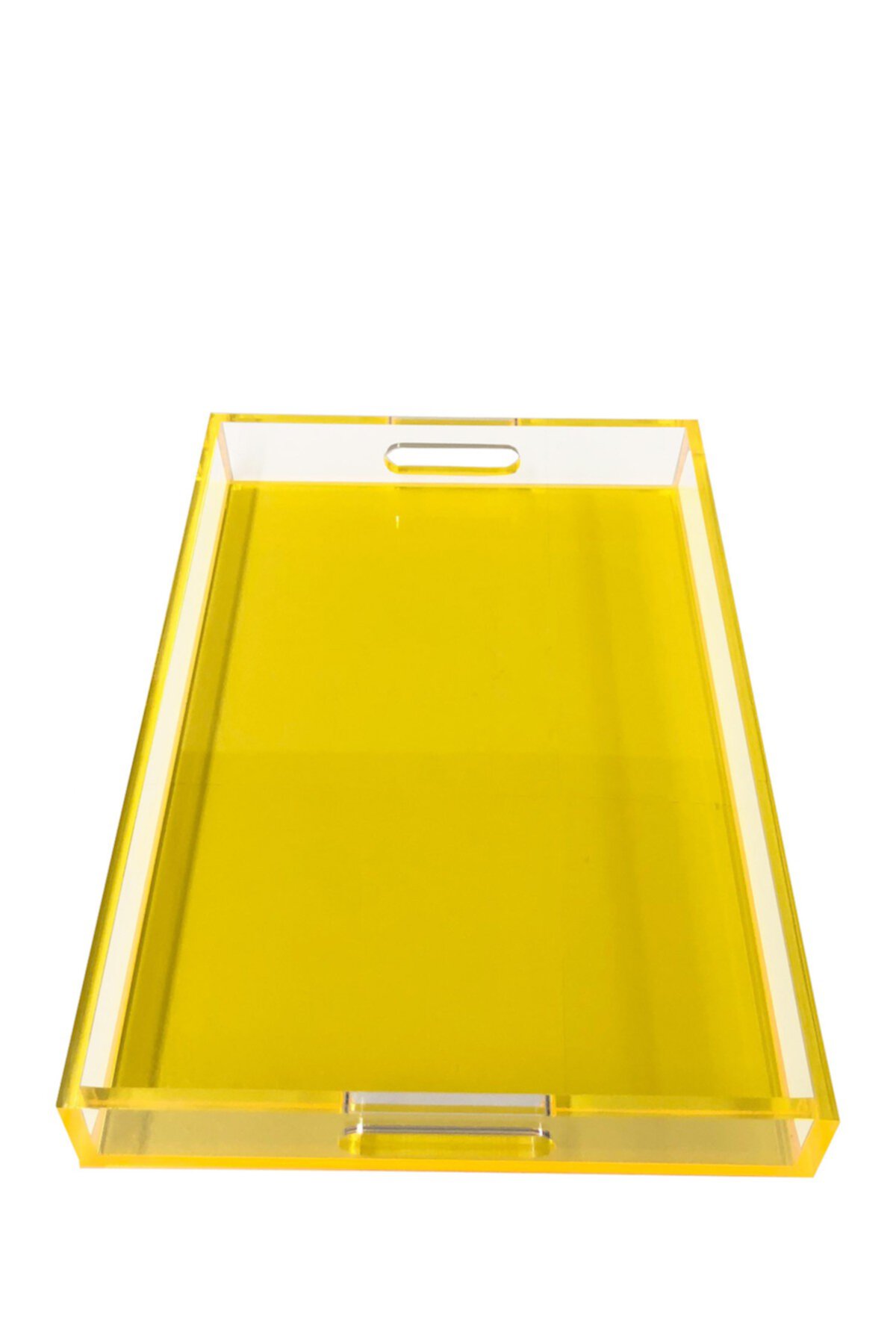 Неоновый желтый квадратный поднос из люцита R16 HOME