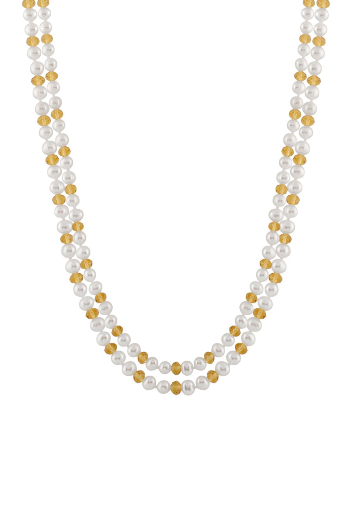 Колье Endless Bead и натуральный белый 6-7 мм с культивированным пресноводным жемчугом Splendid Pearls