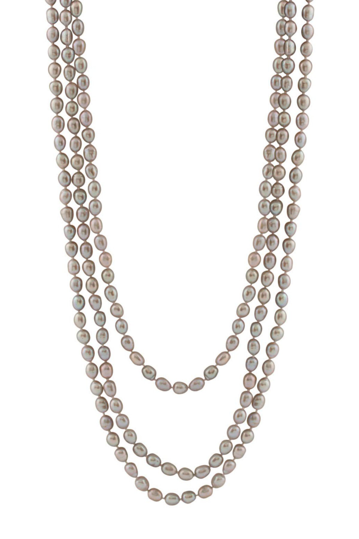 Endless 5-6mm Grey Freshwater Pearl Necklace Splendid Pearls