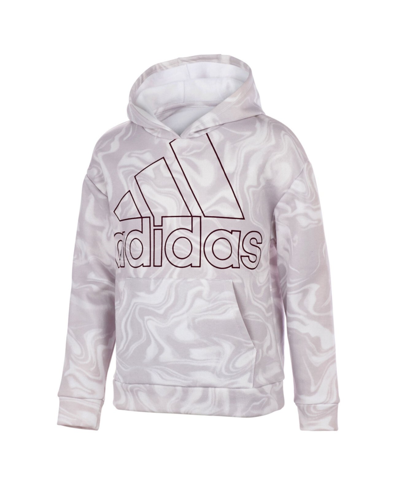 Толстовка-пуловер с мраморным принтом для больших девочек Adidas