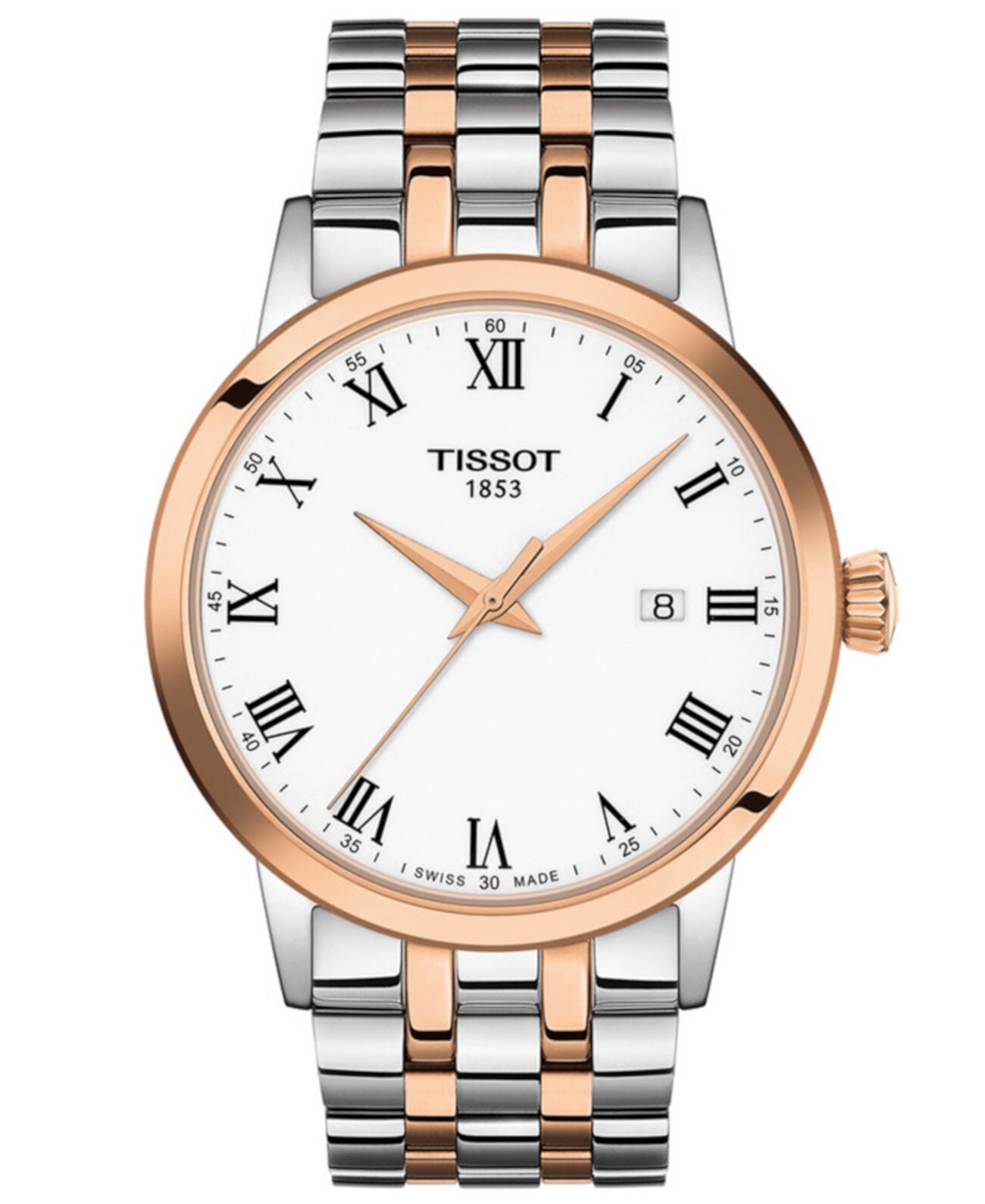 Мужские двухцветные часы Swiss Classic Dream с браслетом из нержавеющей стали, 42 мм Tissot