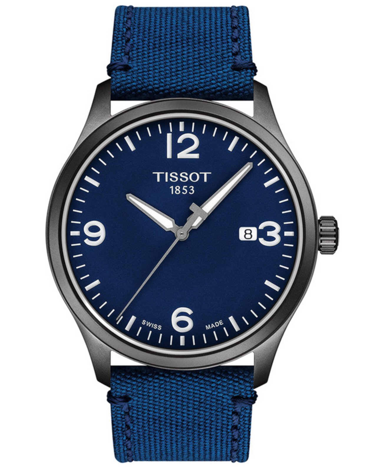 Мужские часы Swiss Gent XL с синим тканевым ремешком, 42 мм Tissot