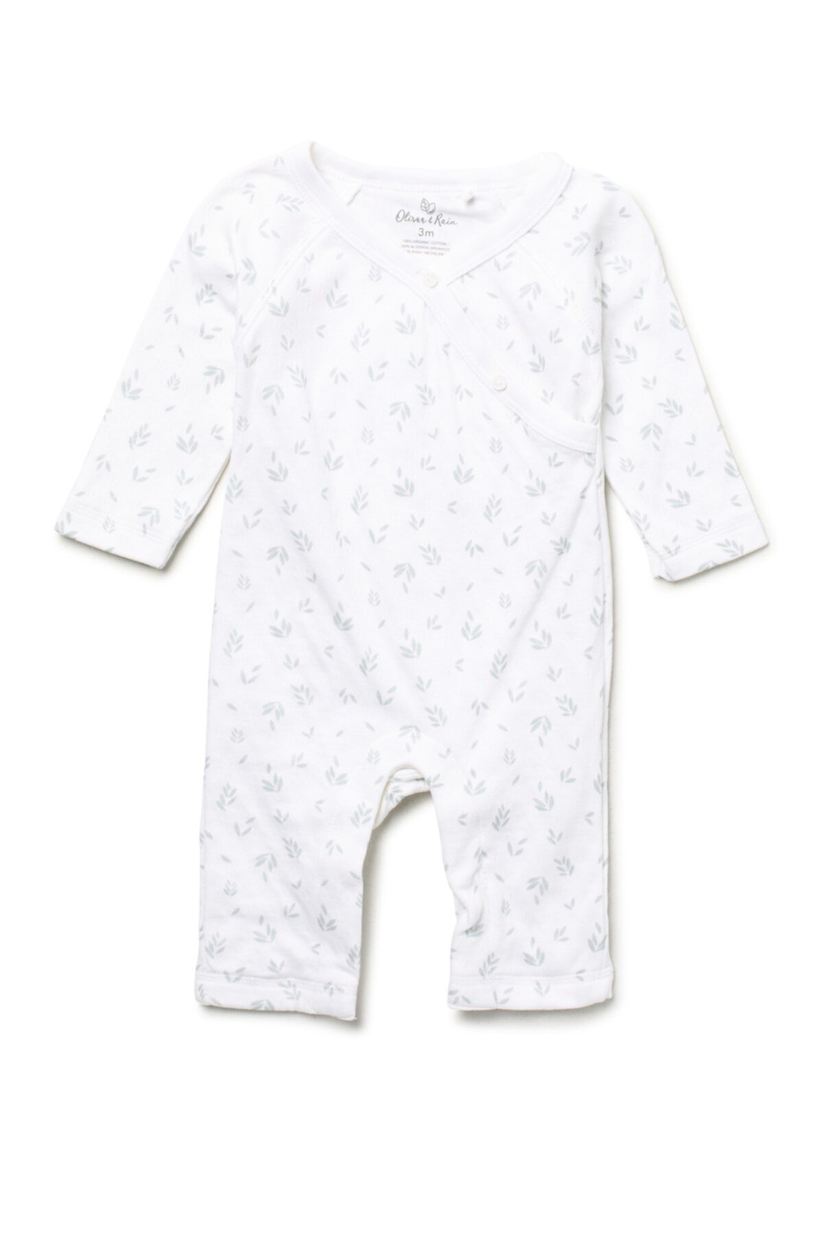 White Floral Print Pointelle Coverall (Baby Girls) Oliver and Rain