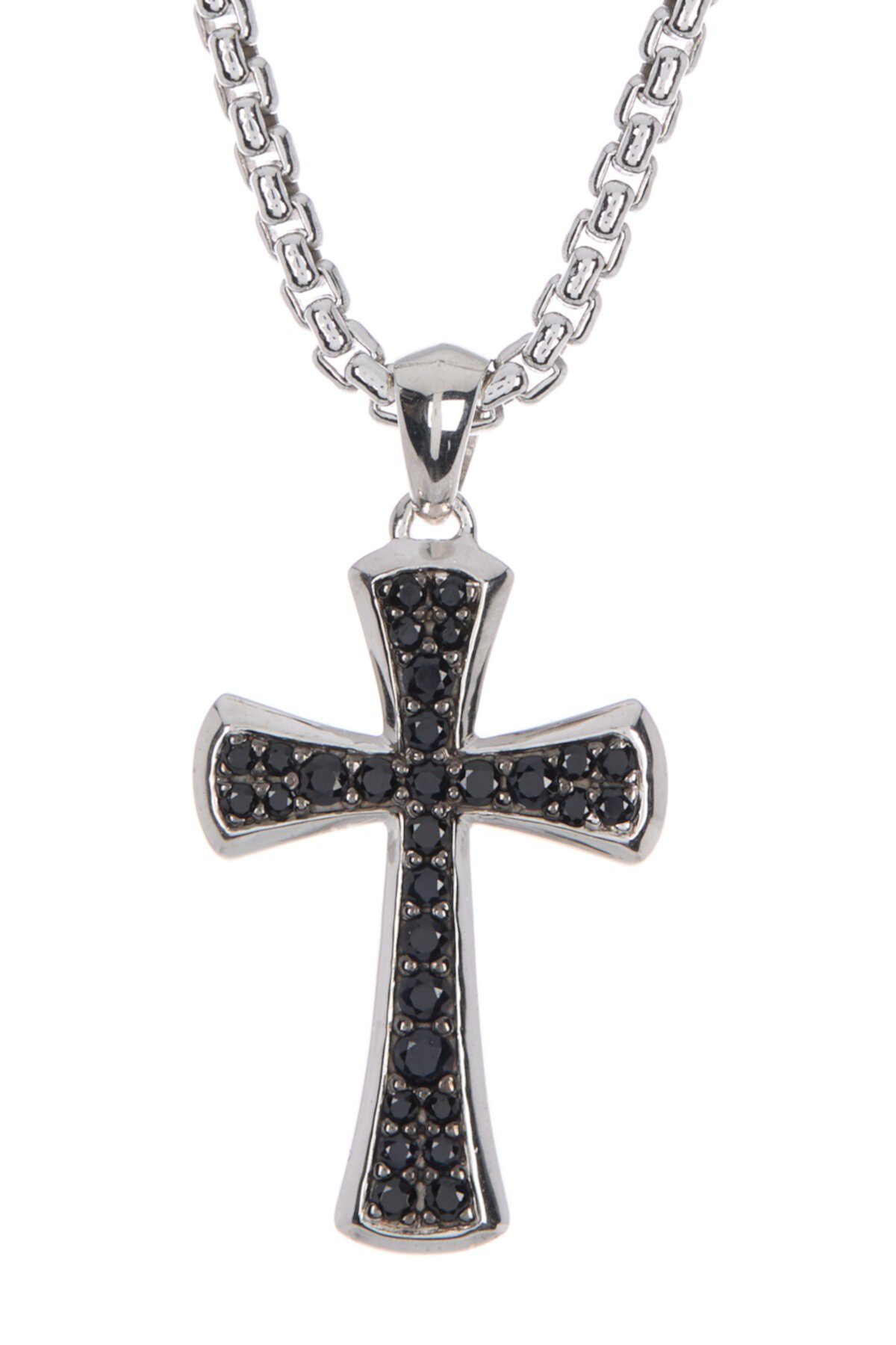 Ожерелье с подвеской в виде креста из стерлингового серебра с паве из оникса Effy