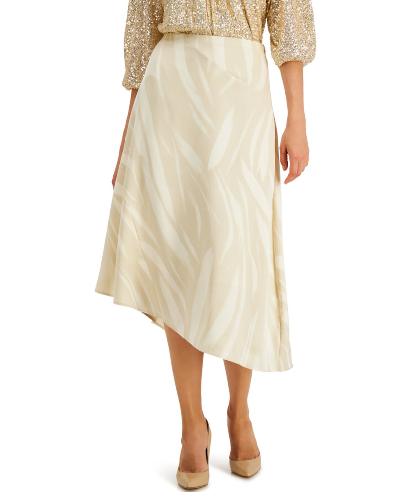 Миниатюрная асимметричная юбка с принтом, созданная для Macy's Alfani