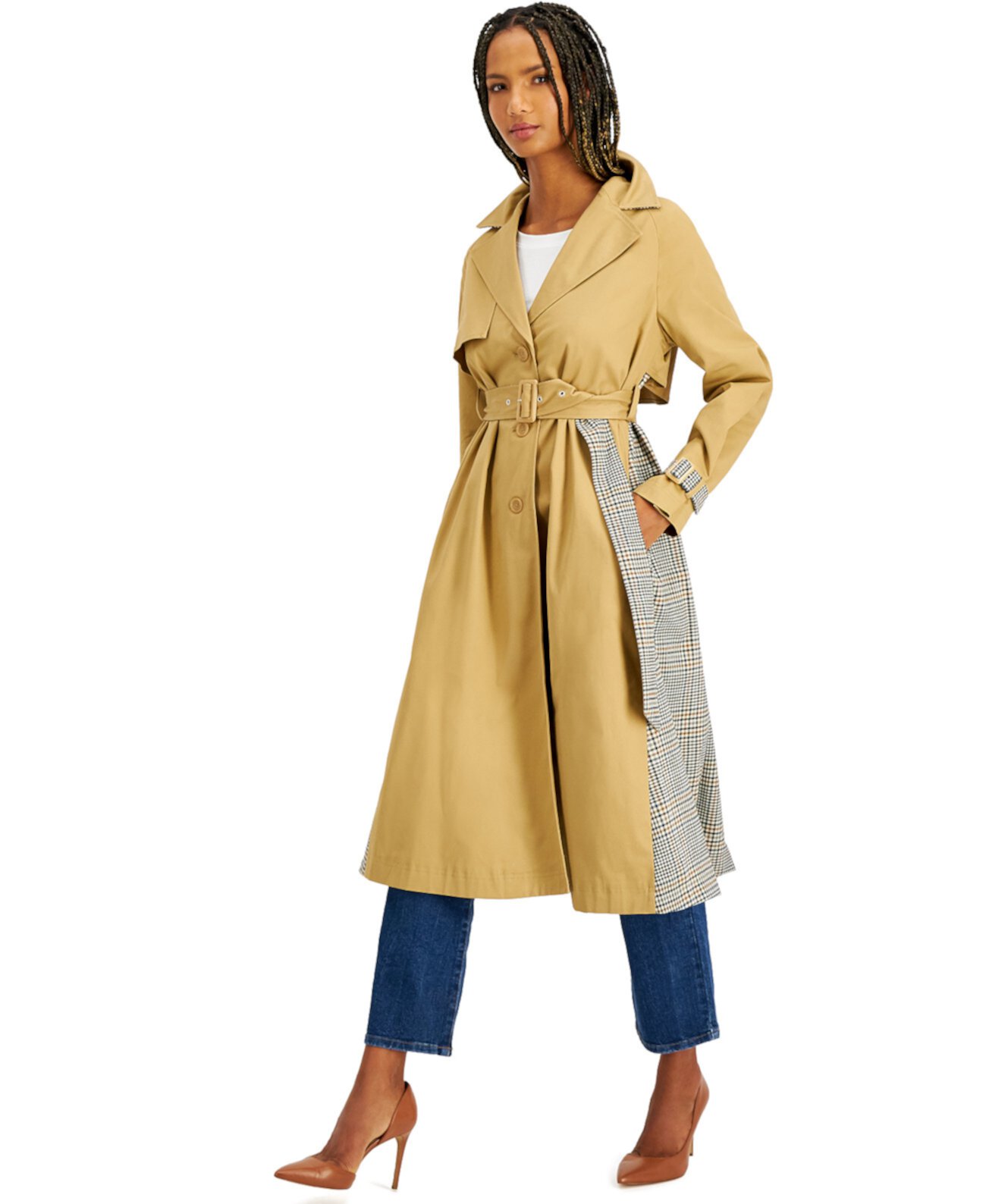 INC Mixed-Media Trench Coat, Created for Macy's INC International Concepts