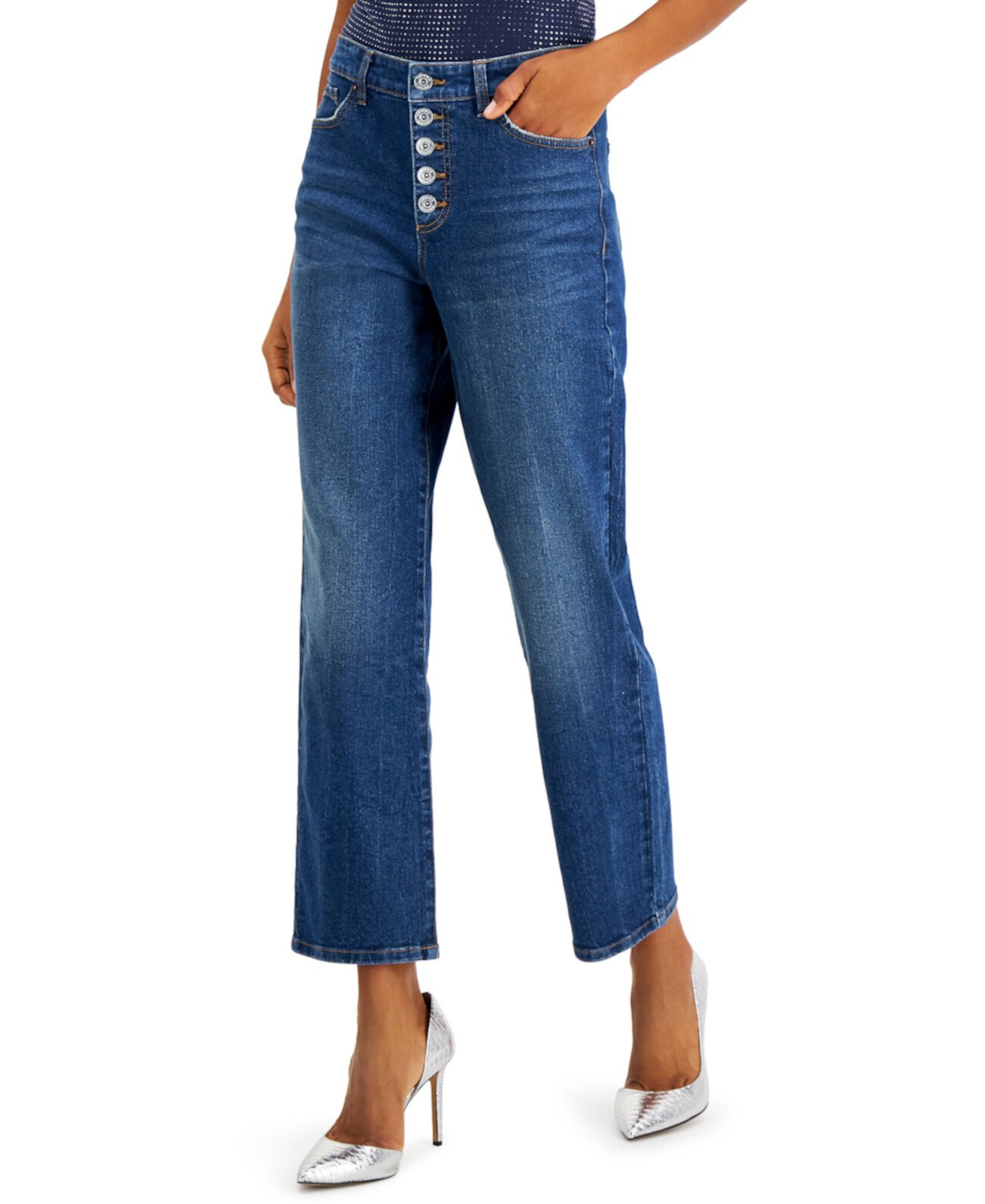 Прямые джинсы INC с высокой посадкой, созданные для Macy's INC International Concepts