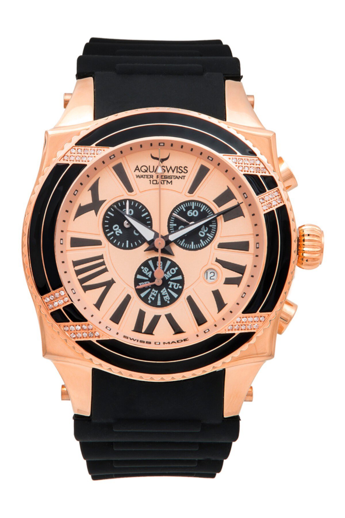Мужские спортивные часы Swissport XG D Diamond, 63 мм - 0,75 карат Aquaswiss