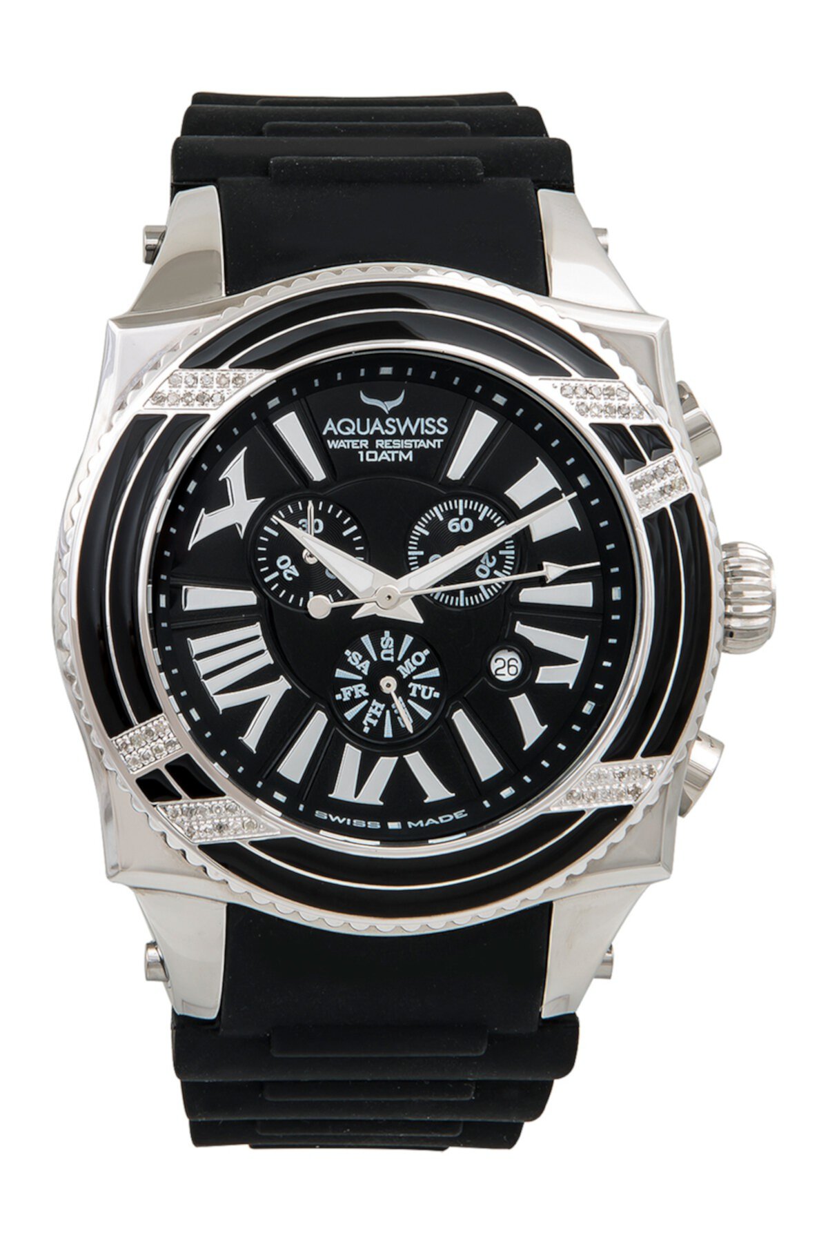 Мужские спортивные часы Swissport XG D Diamond, 63 мм - 0,75 карат Aquaswiss