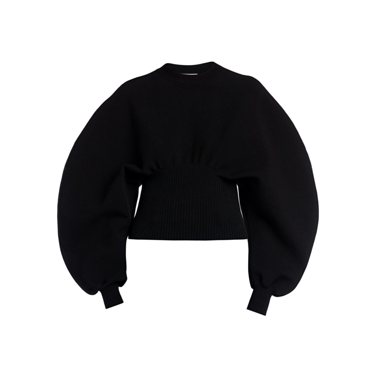 Компактный свитер с объемными рукавами из смесовой шерсти Bottega Veneta