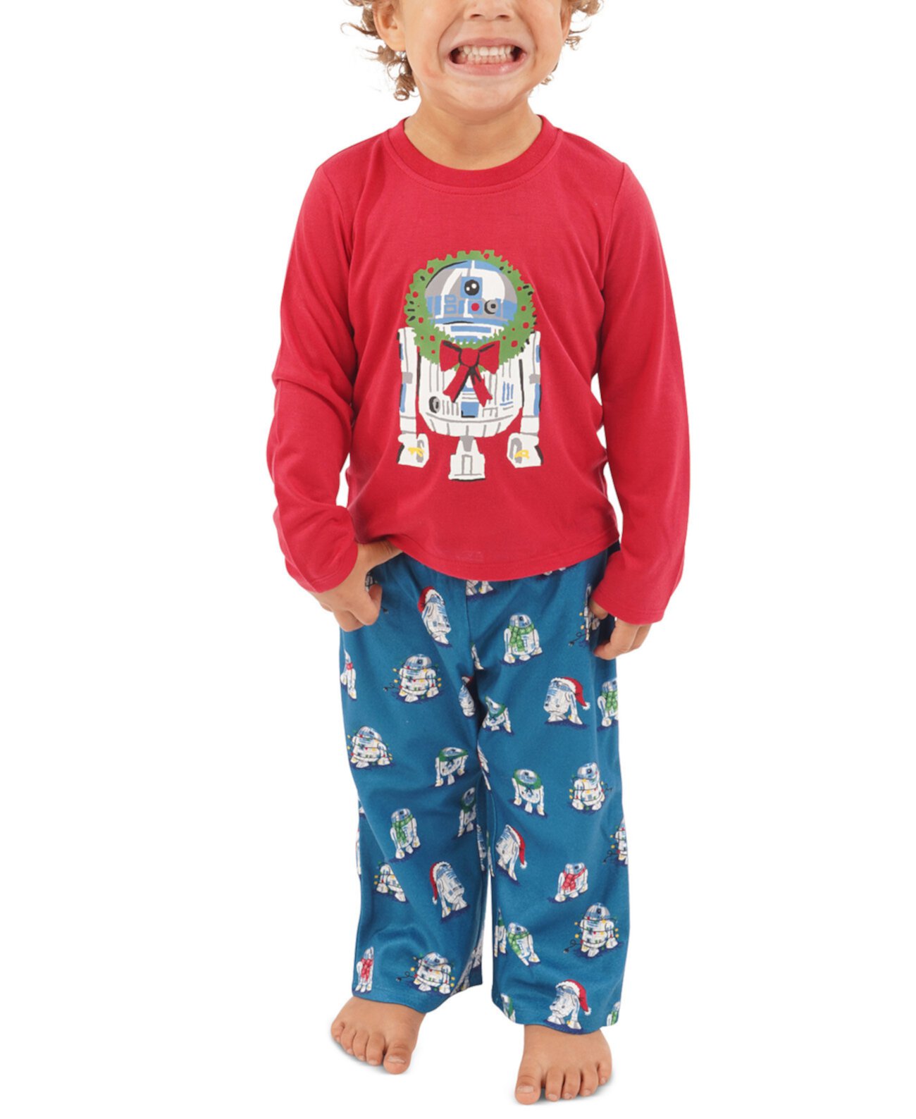 Семейный пижамный комплект Matching Toddler R2-D2 Holiday Wreath Munki Munki