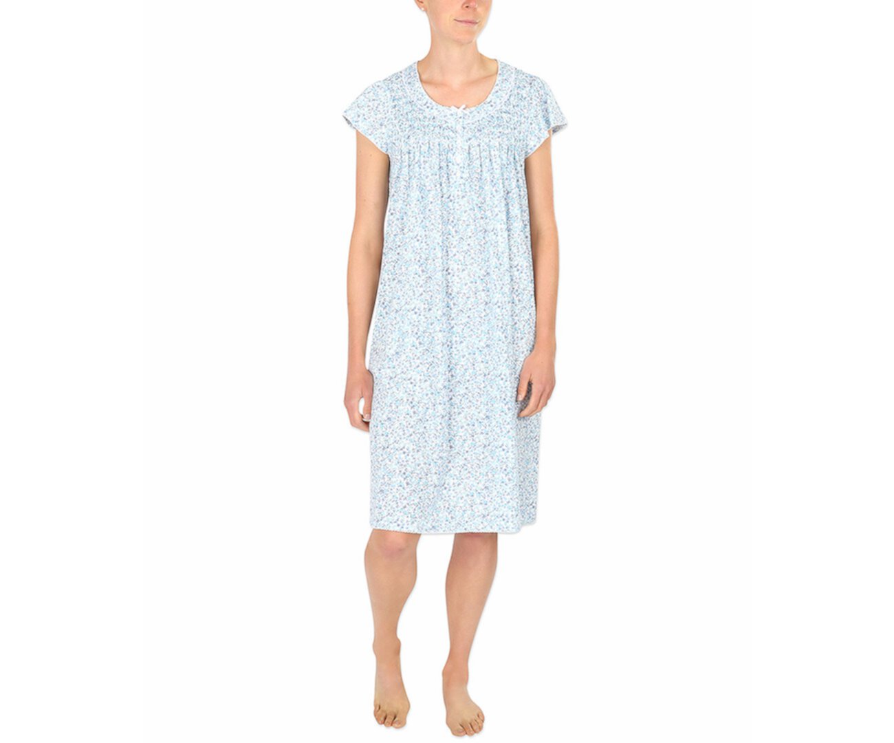 Floral-Print Knit Nightgown Miss Elaine