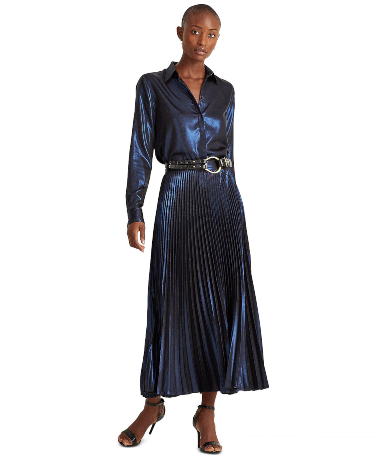 Макси-юбка Lamé со складками и металлик Ralph Lauren