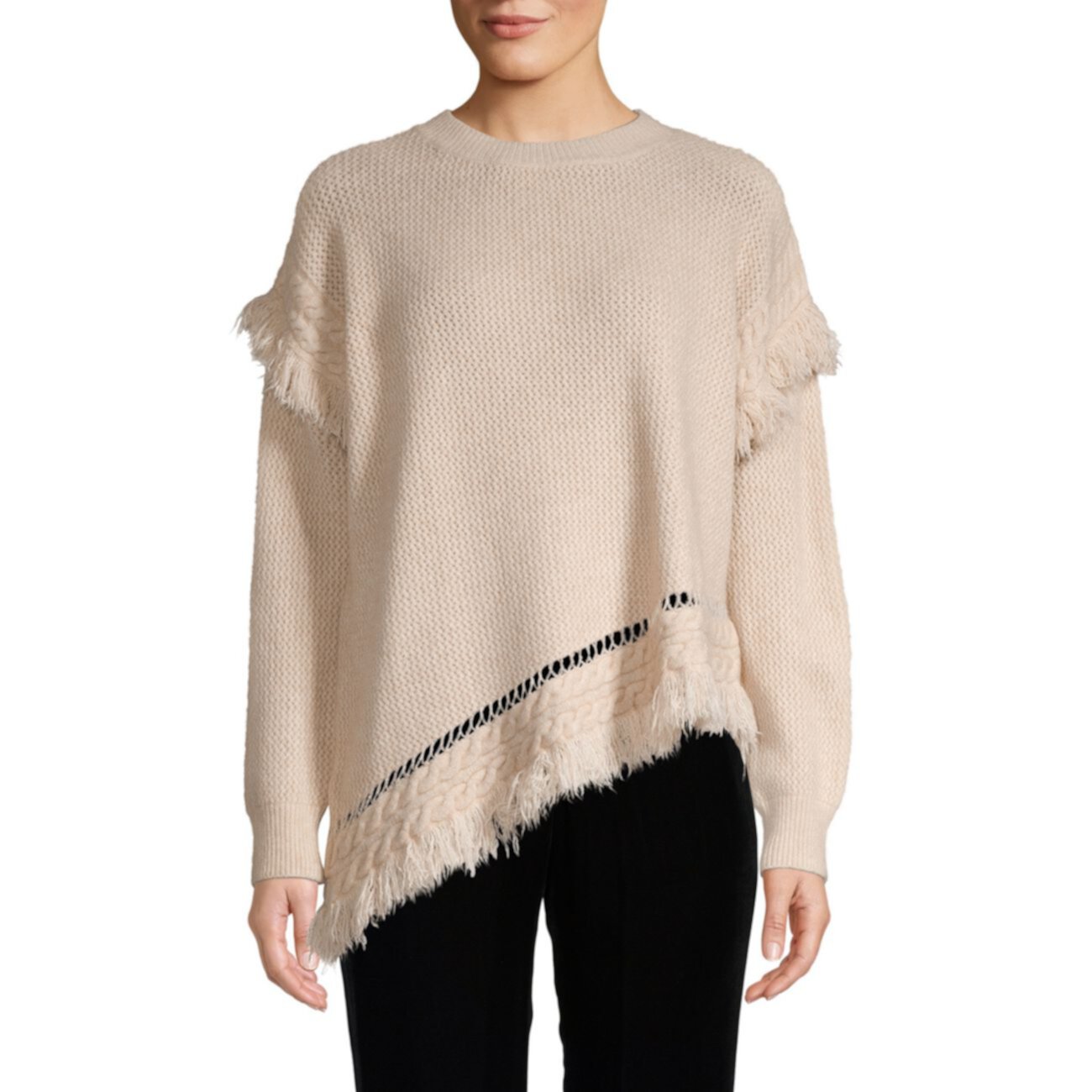 Asymmetrical Fringe Sweater STELLAH