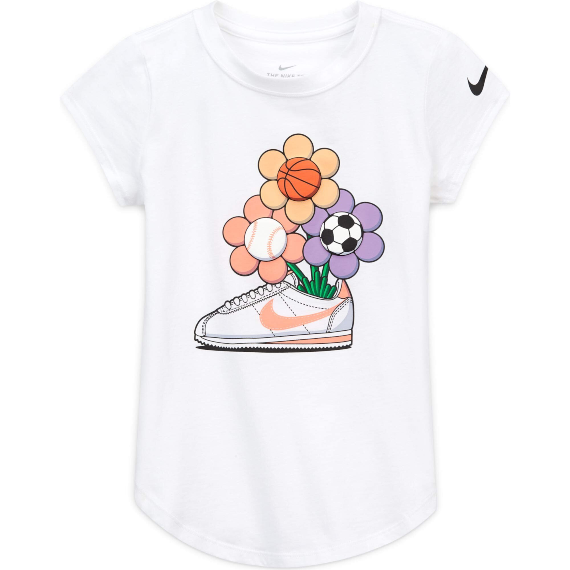 Футболка с короткими рукавами и рисунком кроссовок Cortez (для маленьких детей) Nike Kids