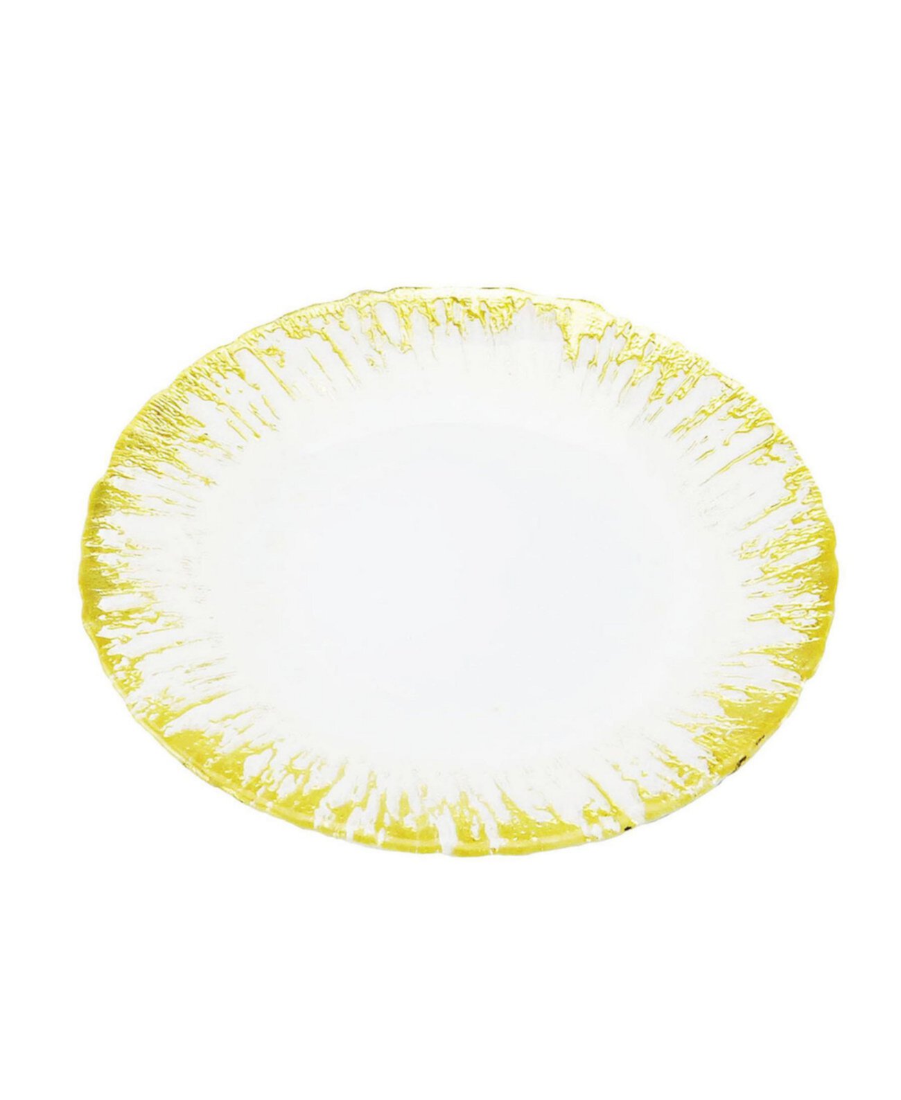 Набор из 4 тарелок из молочного стекла с ярким золотым дизайном Classic Touch