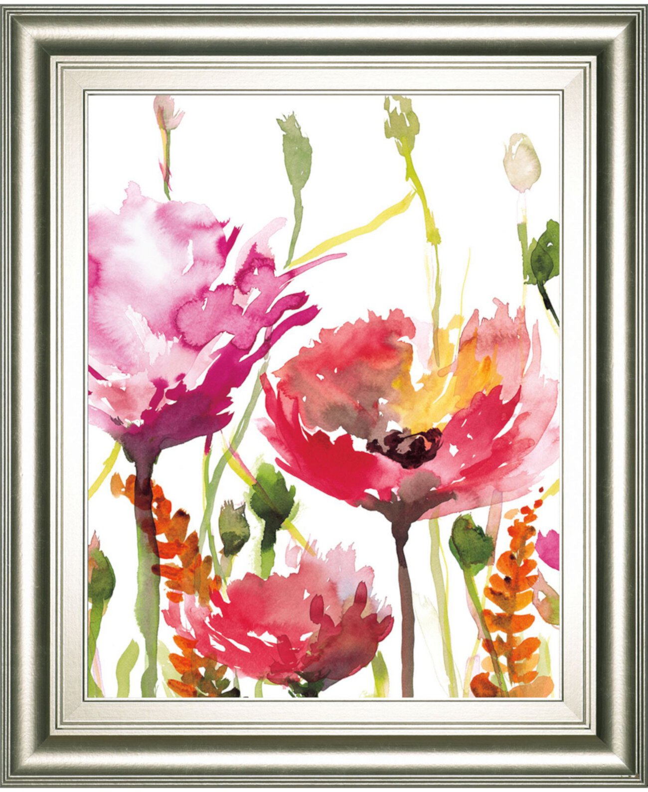 Цветы и бутоны от Ребекки Мейерс, настенная живопись с принтом в рамке - 22 "x 26" Classy Art
