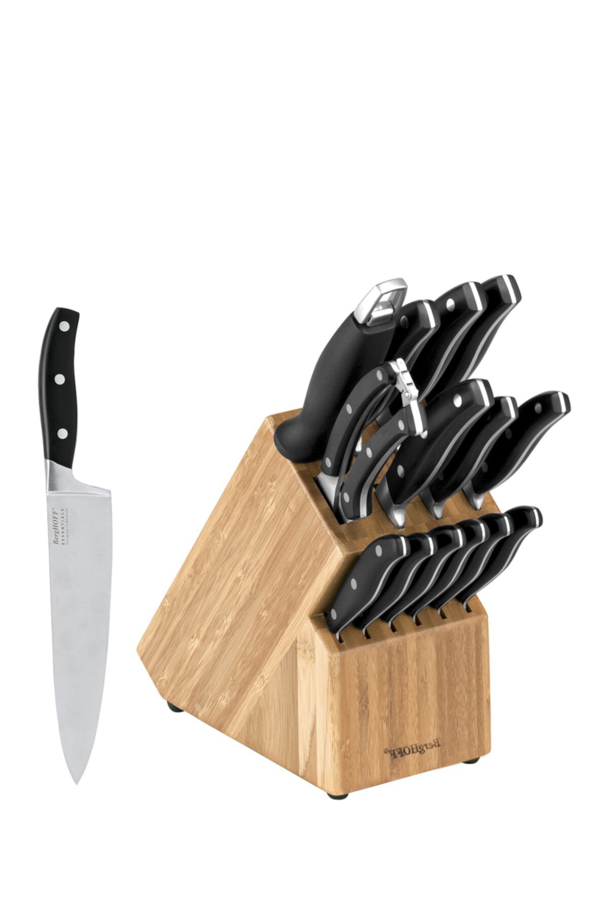 Essentials Stainless Steel Cutlery Block - 15 Piece Set BergHOFF