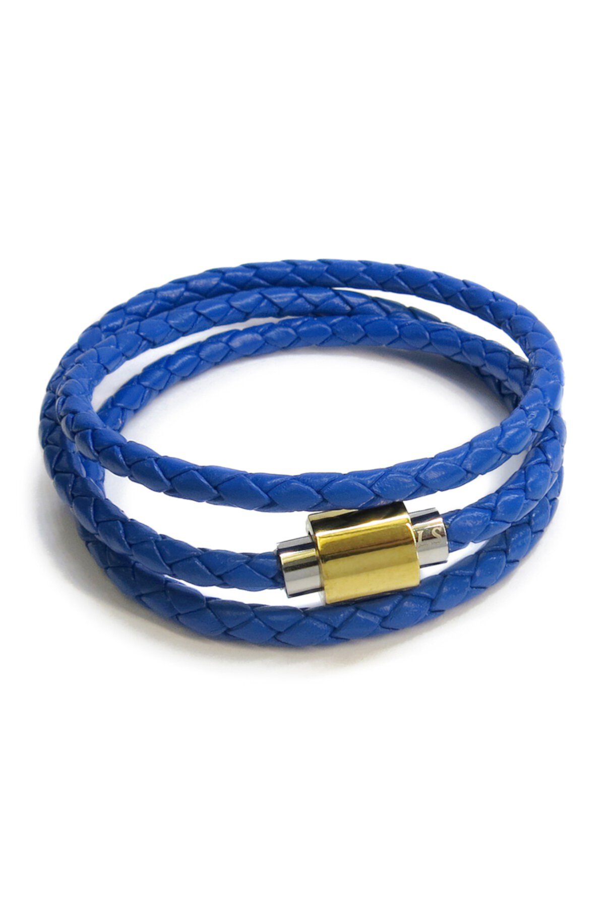 Двухцветный плетеный кожаный браслет с тройным обертыванием Liza Schwartz
