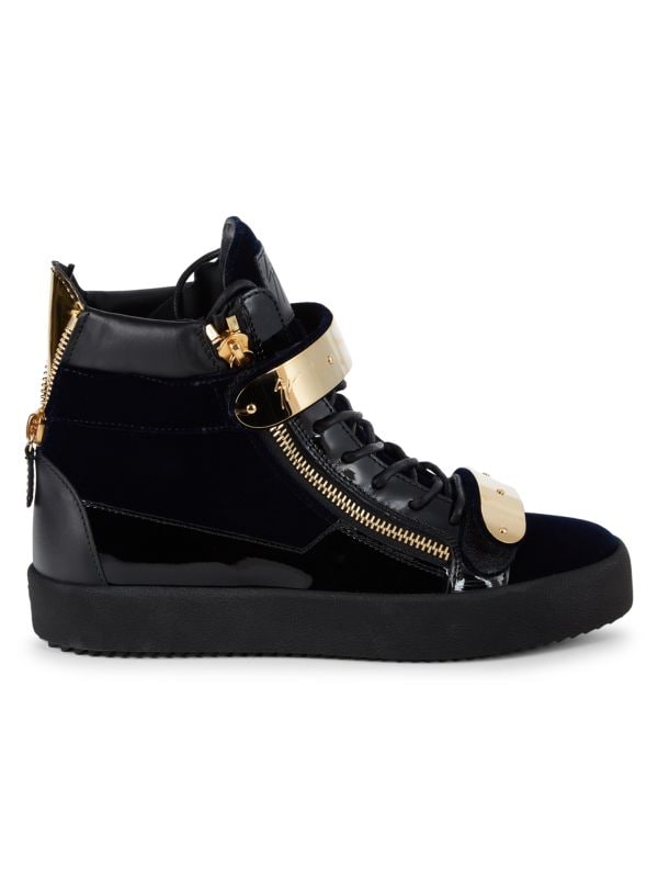 Высокие кроссовки Giuseppe Zanotti из кожи с молнией и шнуровкой Giuseppe Zanotti