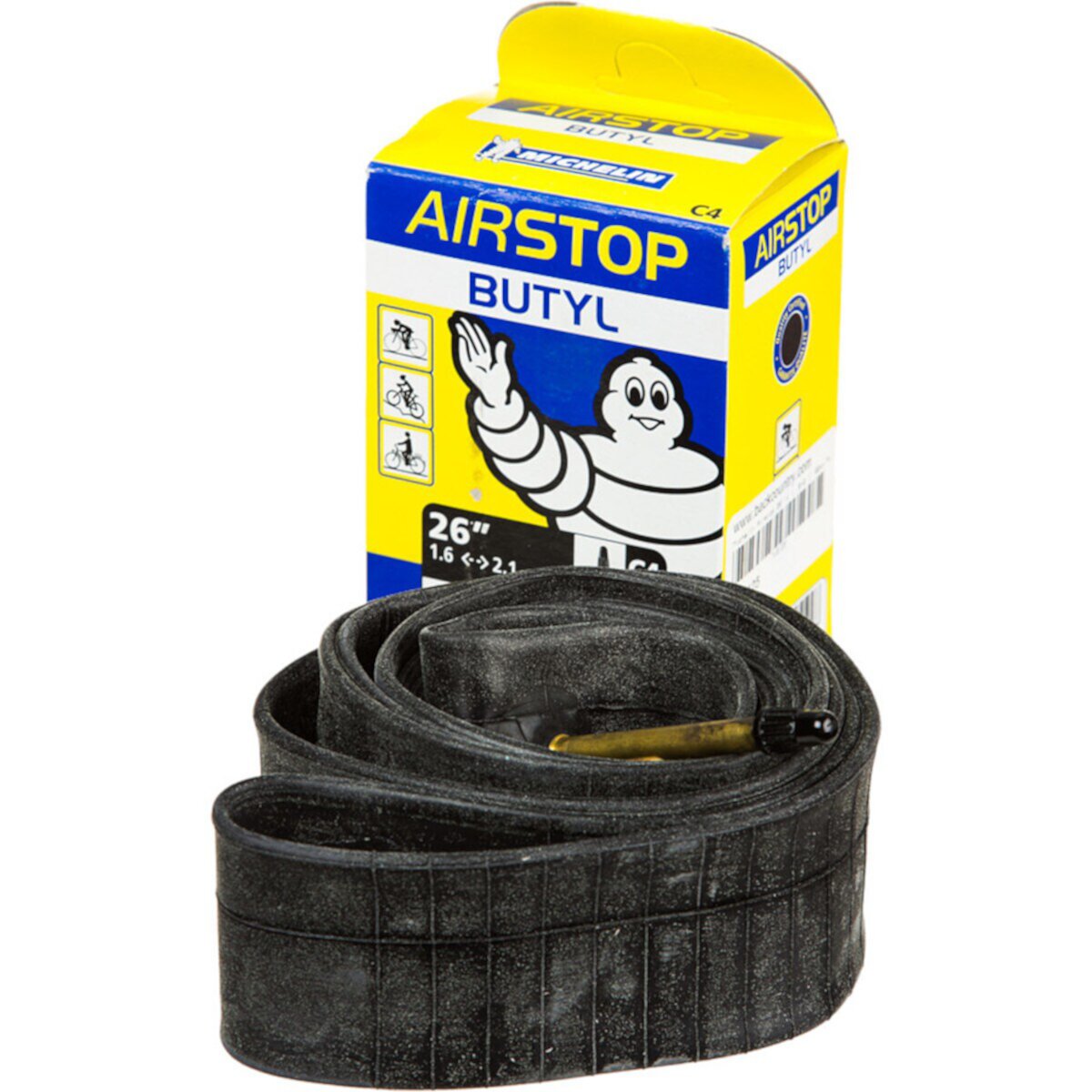 Камера 26 дюймов Airstop Presta для горного велосипеда, бутил, ширина 1.5 - 2.2 дюйма Michelin