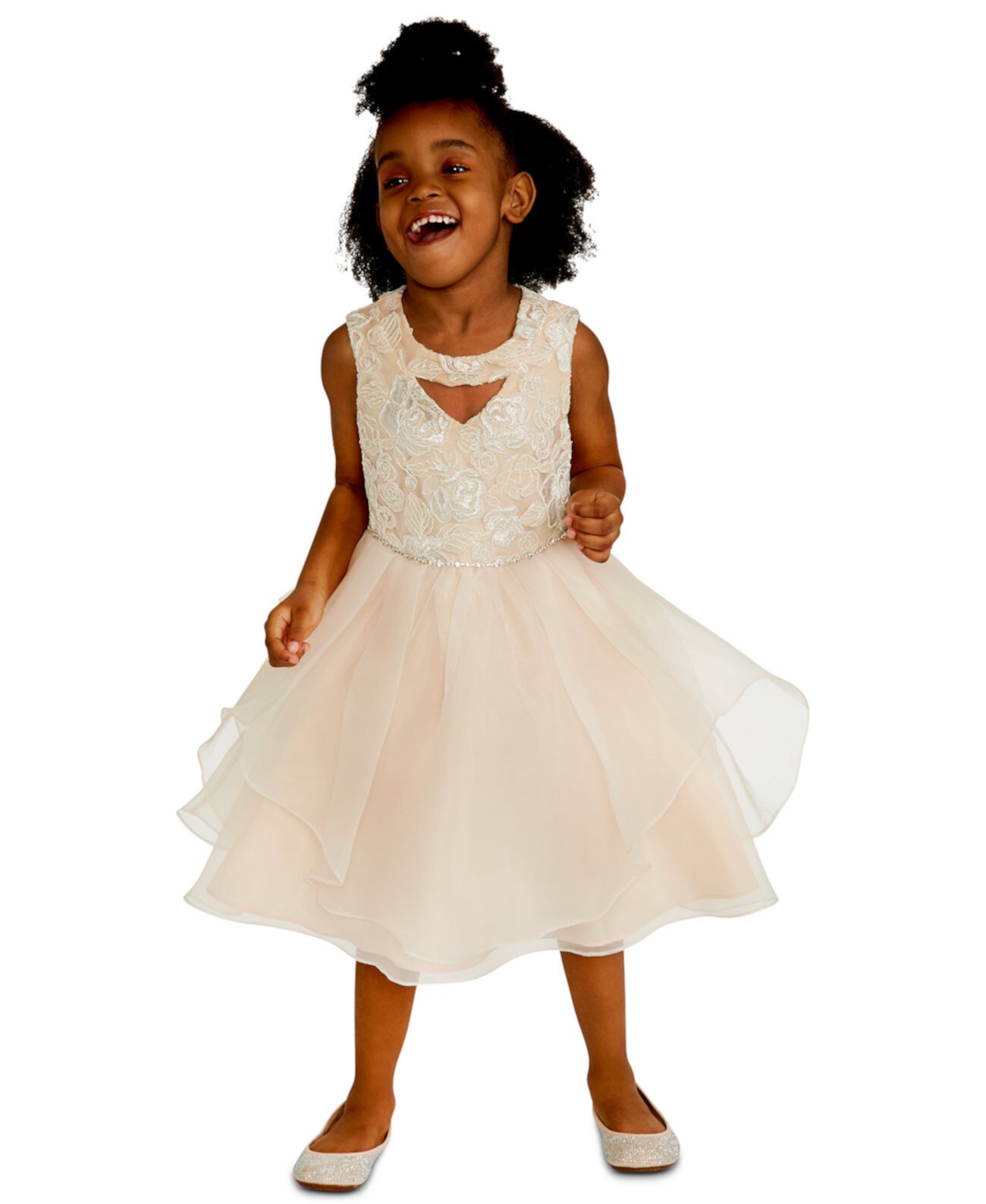 Платье с вышивкой пайетками для маленьких девочек Rare Editions