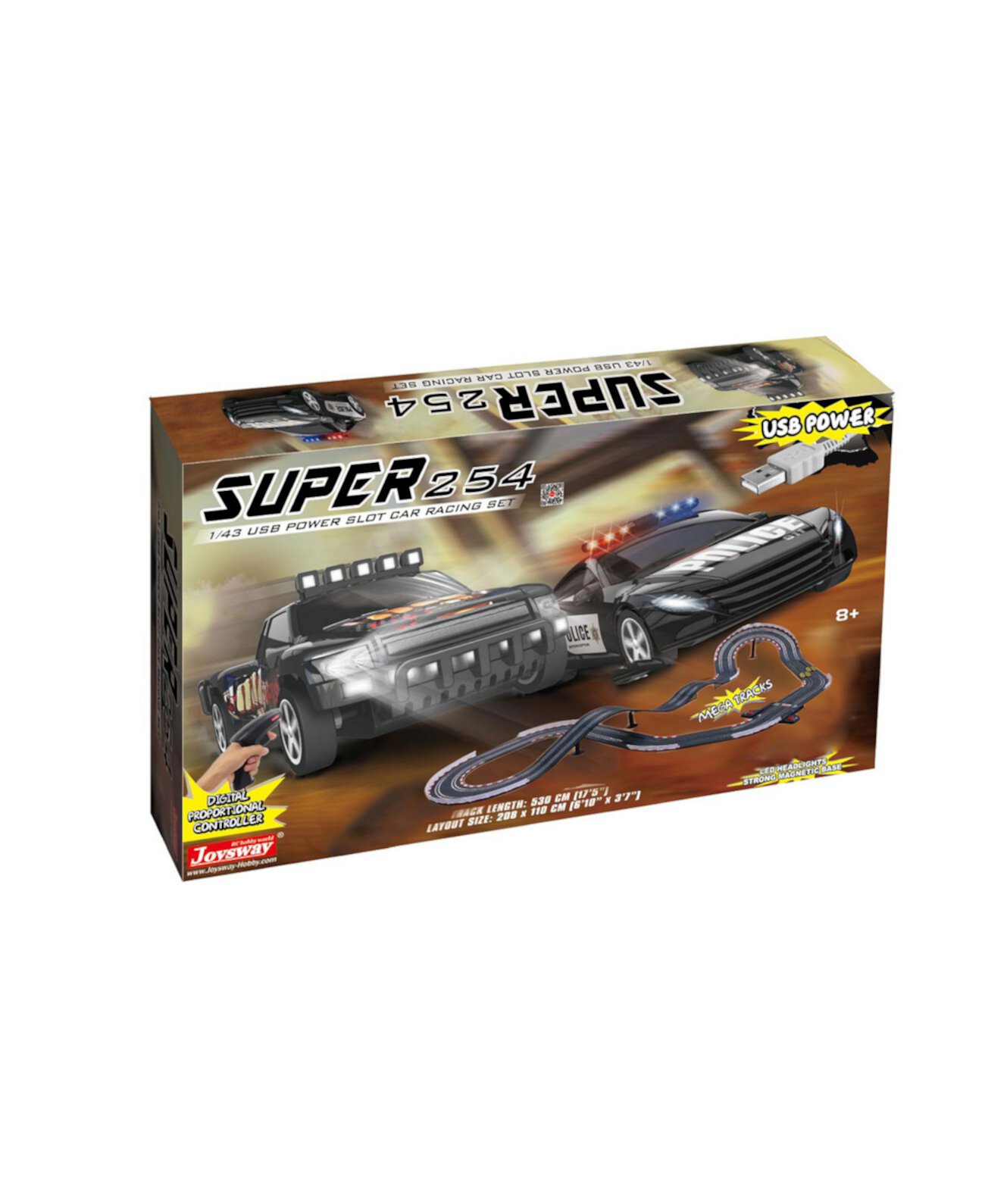 Гоночный комплект Super 254 USB Power Slot Car Racing PonyCycle