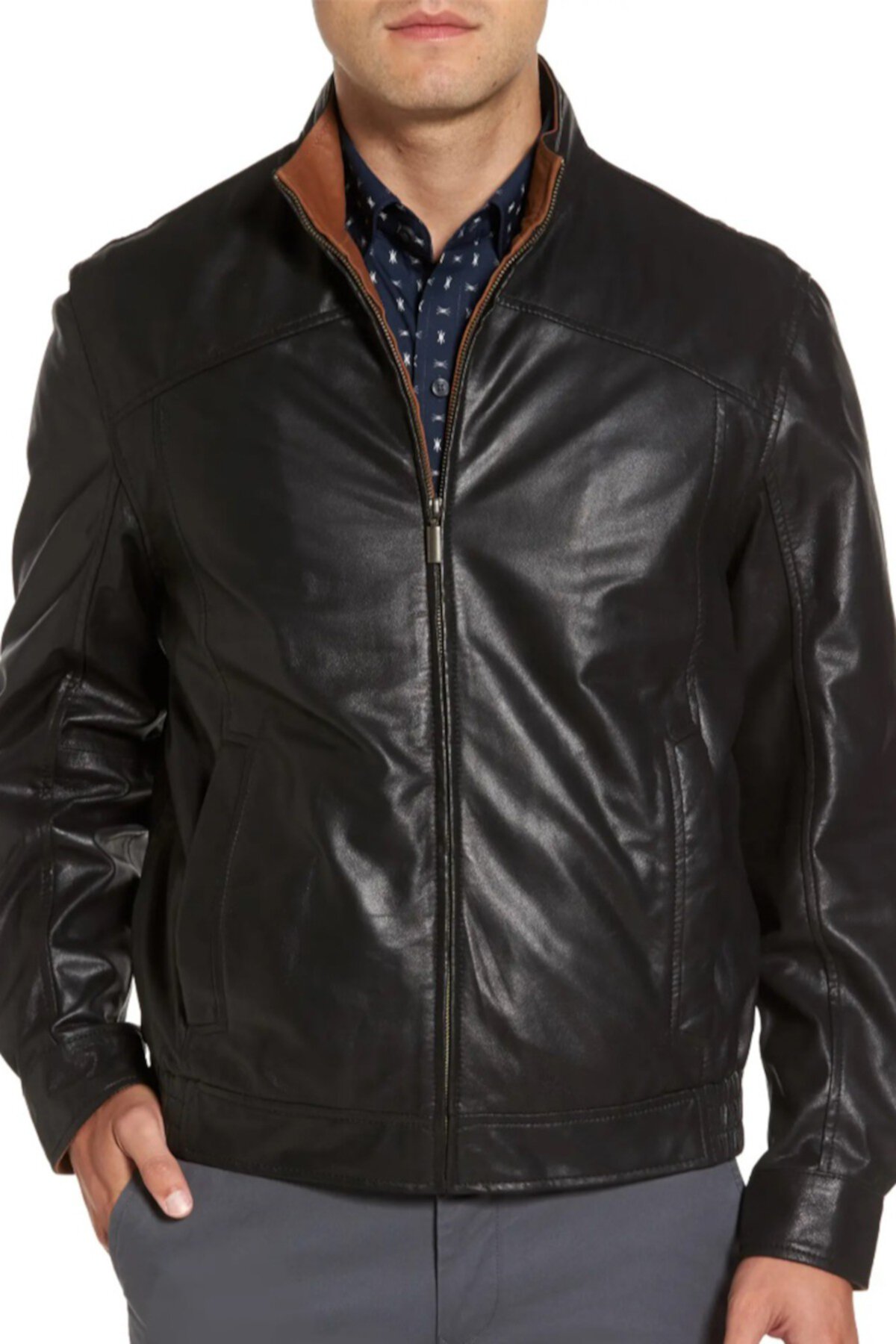 Кожаная куртка с контрастной отделкой из кожи ягненка Missani Le Collezioni