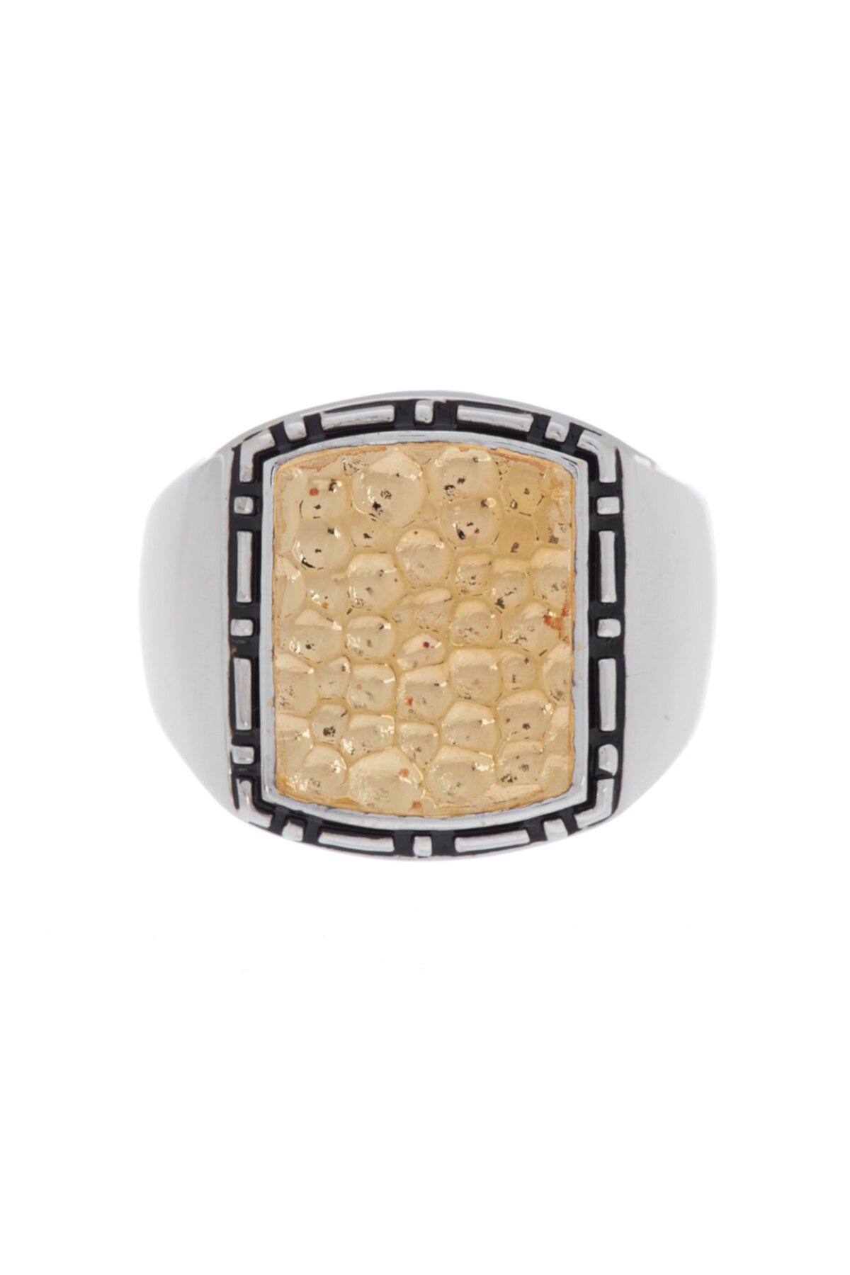 Кольцо из стерлингового серебра и желтого золота 18 карат с галькой - размер 10 Effy
