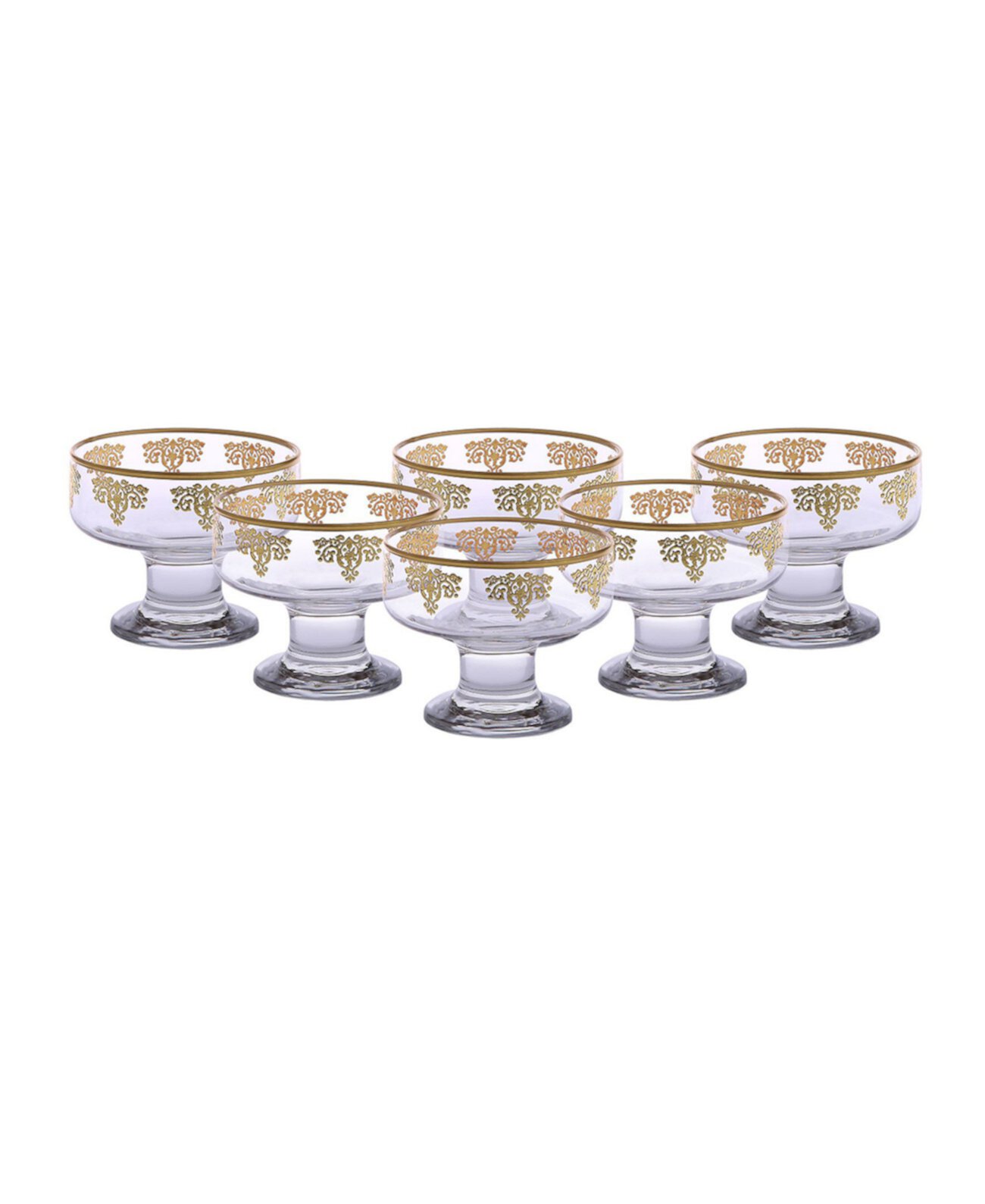 Десертные тарелки с дизайном из золота 585 пробы, набор из 6 шт. Classic Touch
