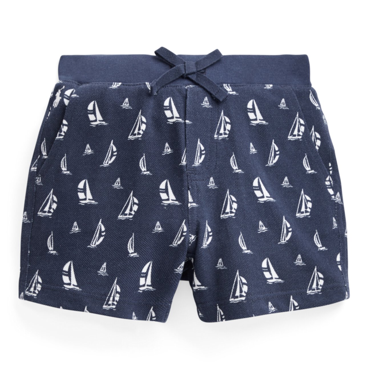 Короткие хлопковые сетчатые шорты с принтом парусных лодок Ralph Lauren