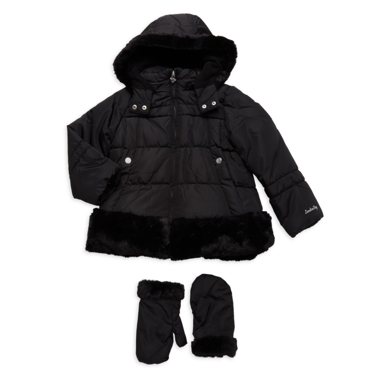 Little Girl&#8217;s Faux Fur-Trim Puffer Jacket London Fog