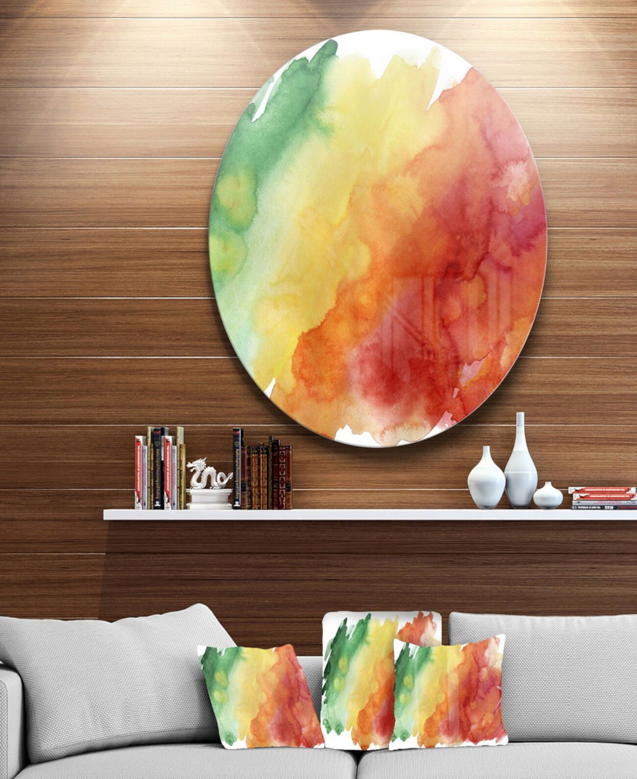 Designart 'Color Explosion' Абстрактная круглая металлическая настенная живопись - 23 "x 23" Design Art