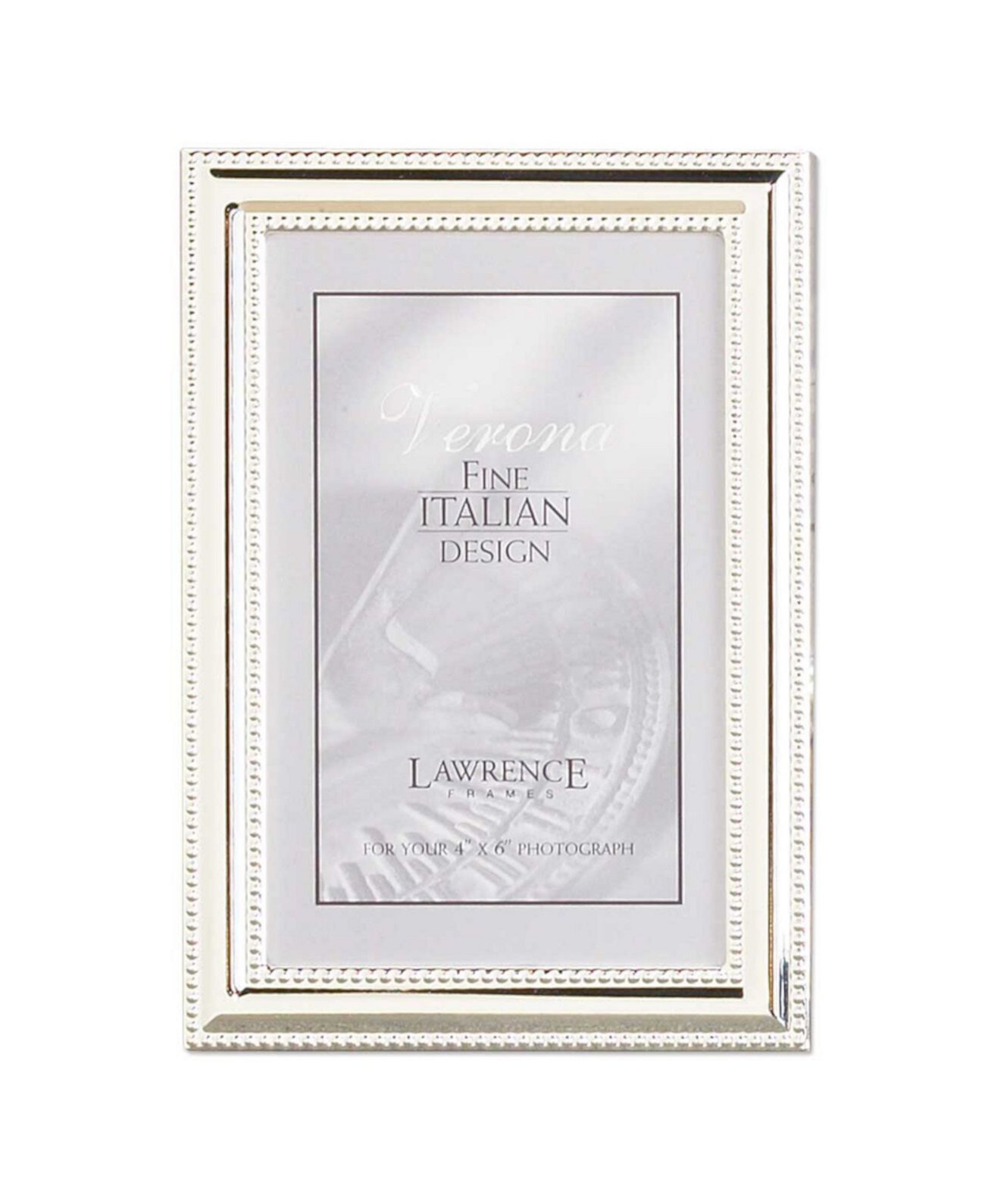 Металлическая рамка для картины Серебряная пластина с тонкой вышивкой - 4 "x 6" Lawrence Frames
